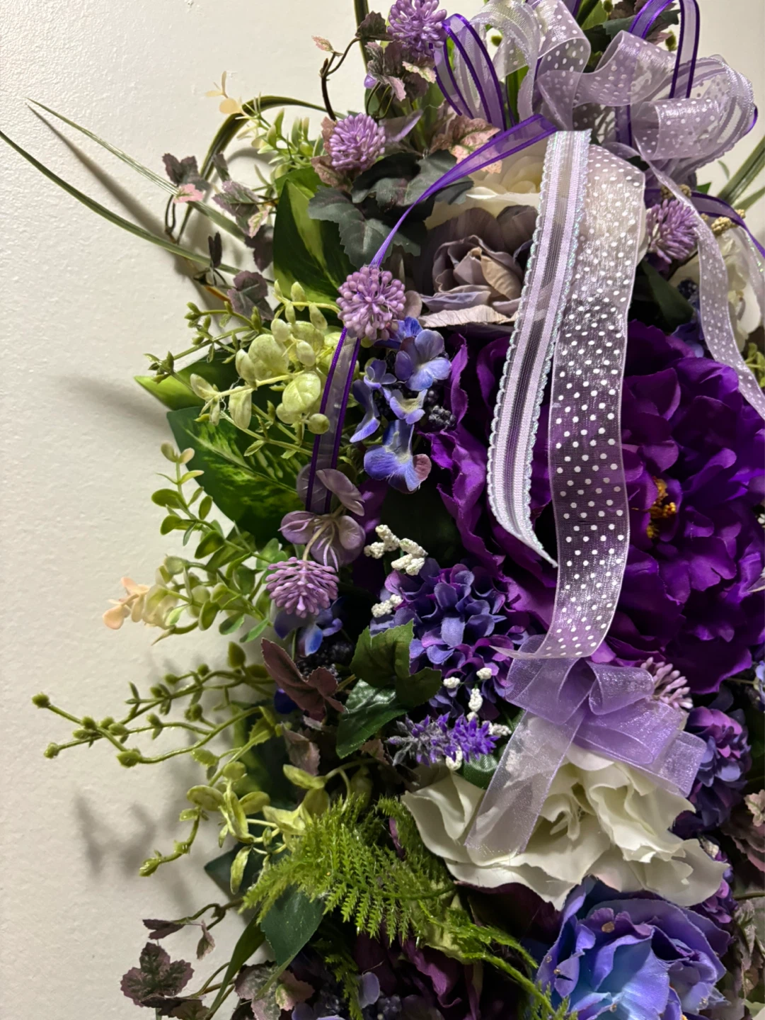 Purple Floral Arrangement with Ribbons - photo 5