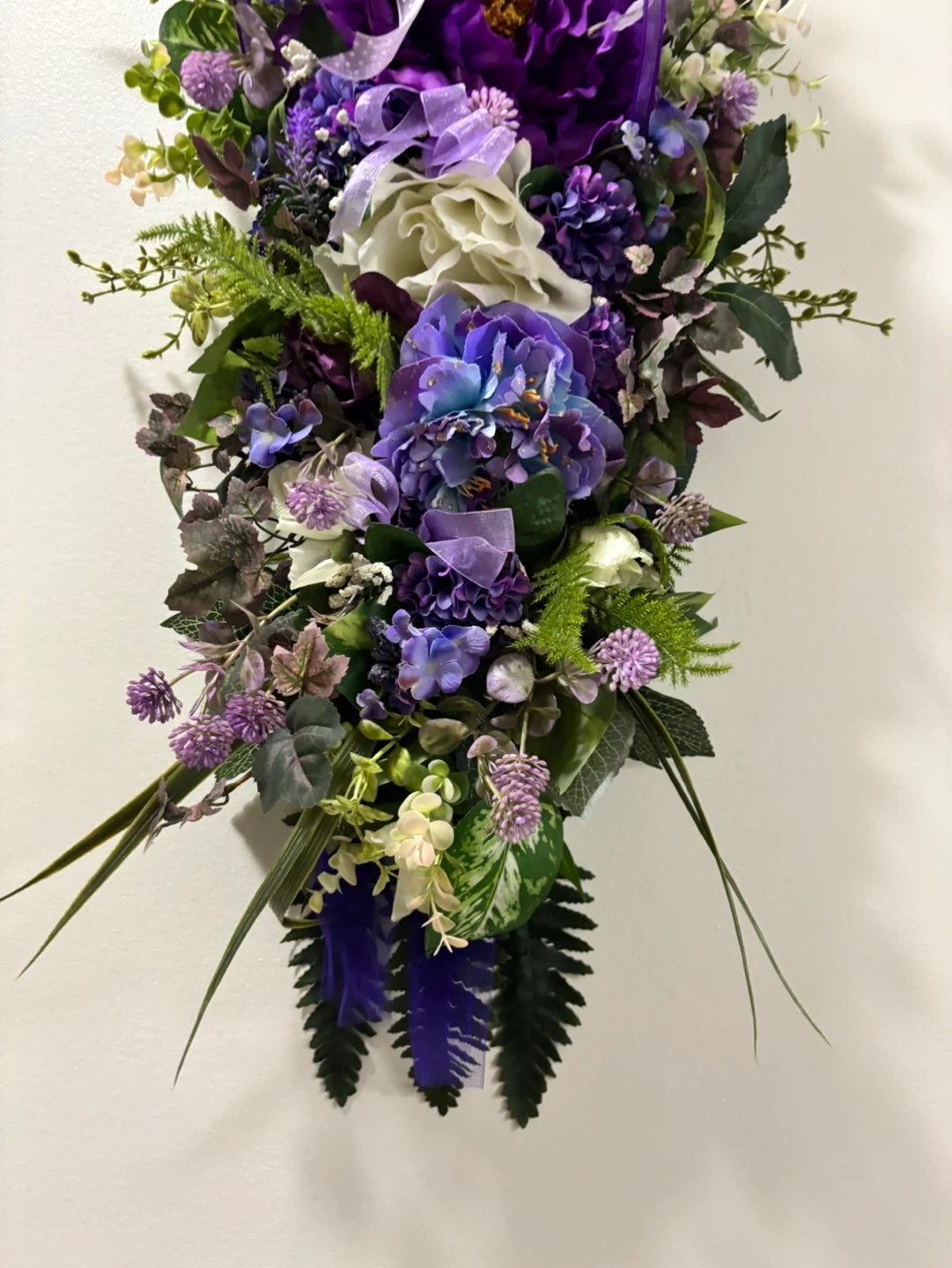 Purple Floral Arrangement with Ribbons - photo 4