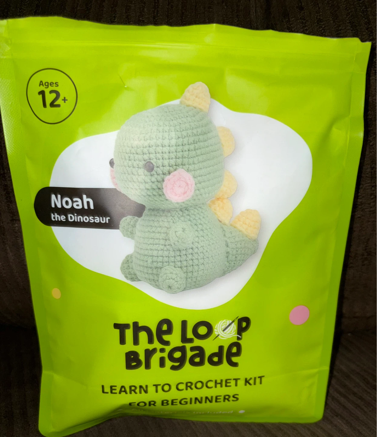 The Loop Brigade Learn to Crochet Kit - Noah the Dinosaur
