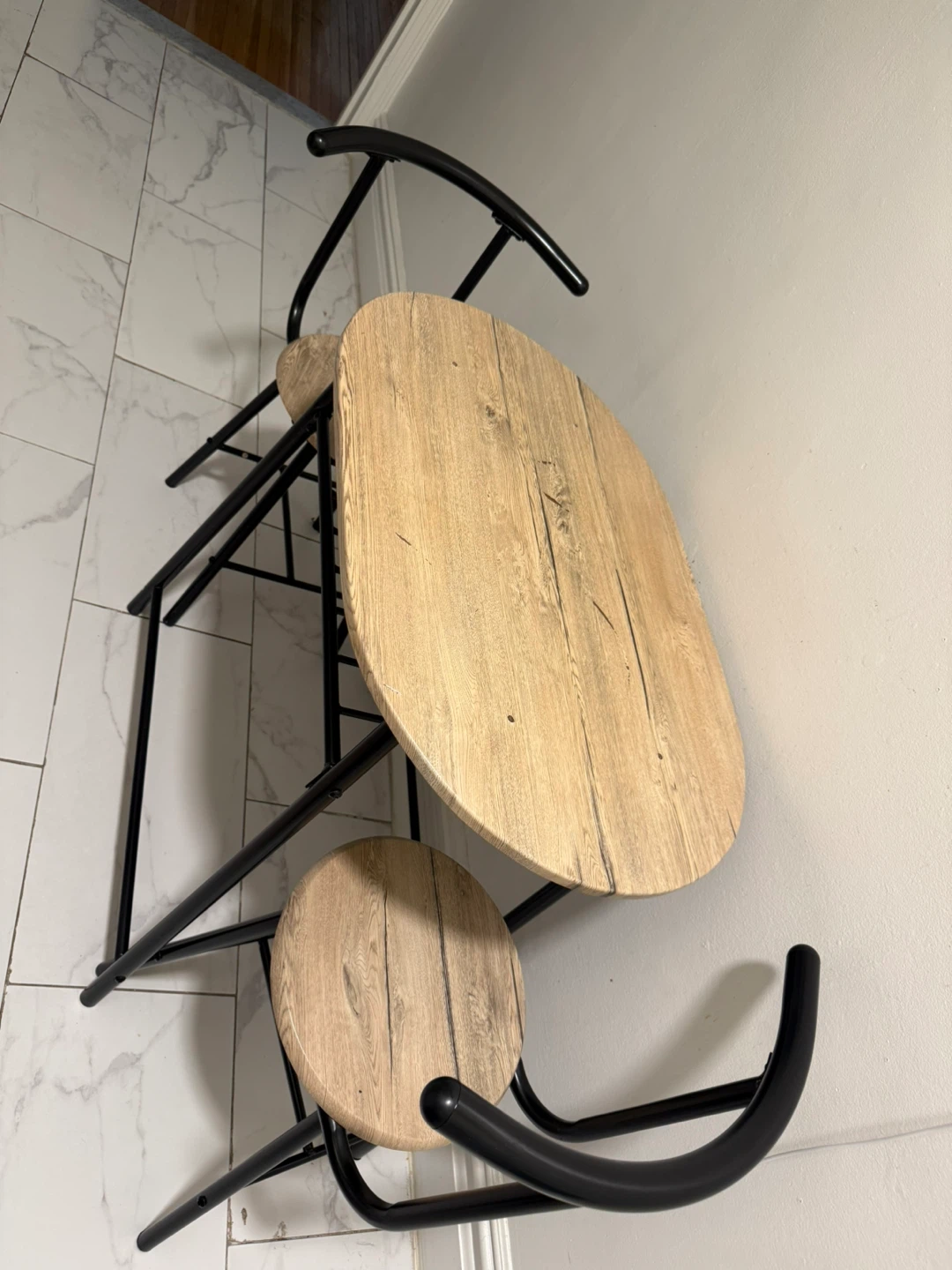 Rustic Wood Effect Breakfast Nook Table and Chairs Set