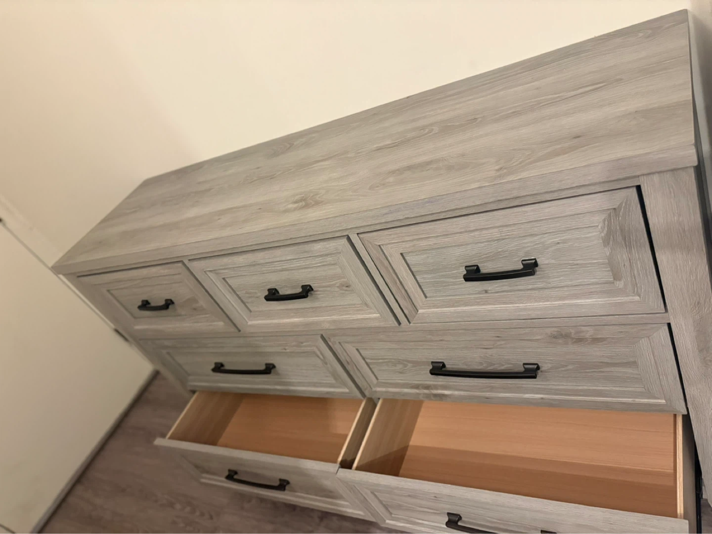 Grey Wood 7-Drawer Dresser - photo 5