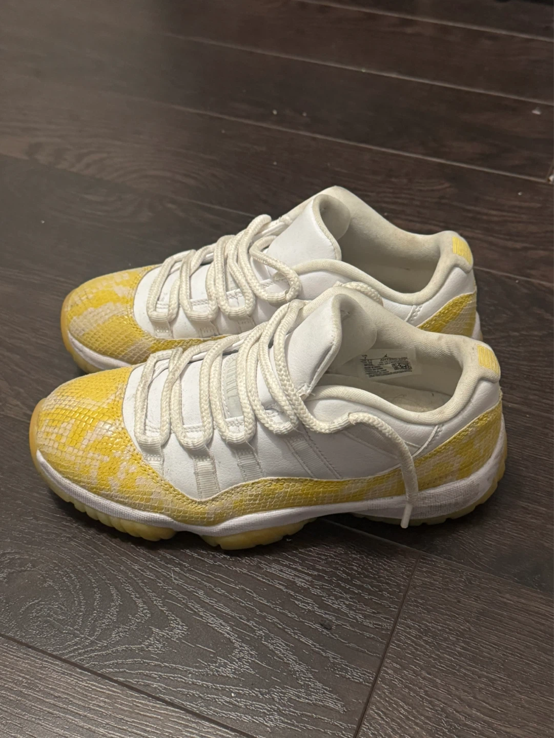 Jordan 11 Retro Low Yellow Snakeskin Sneakers - photo 2