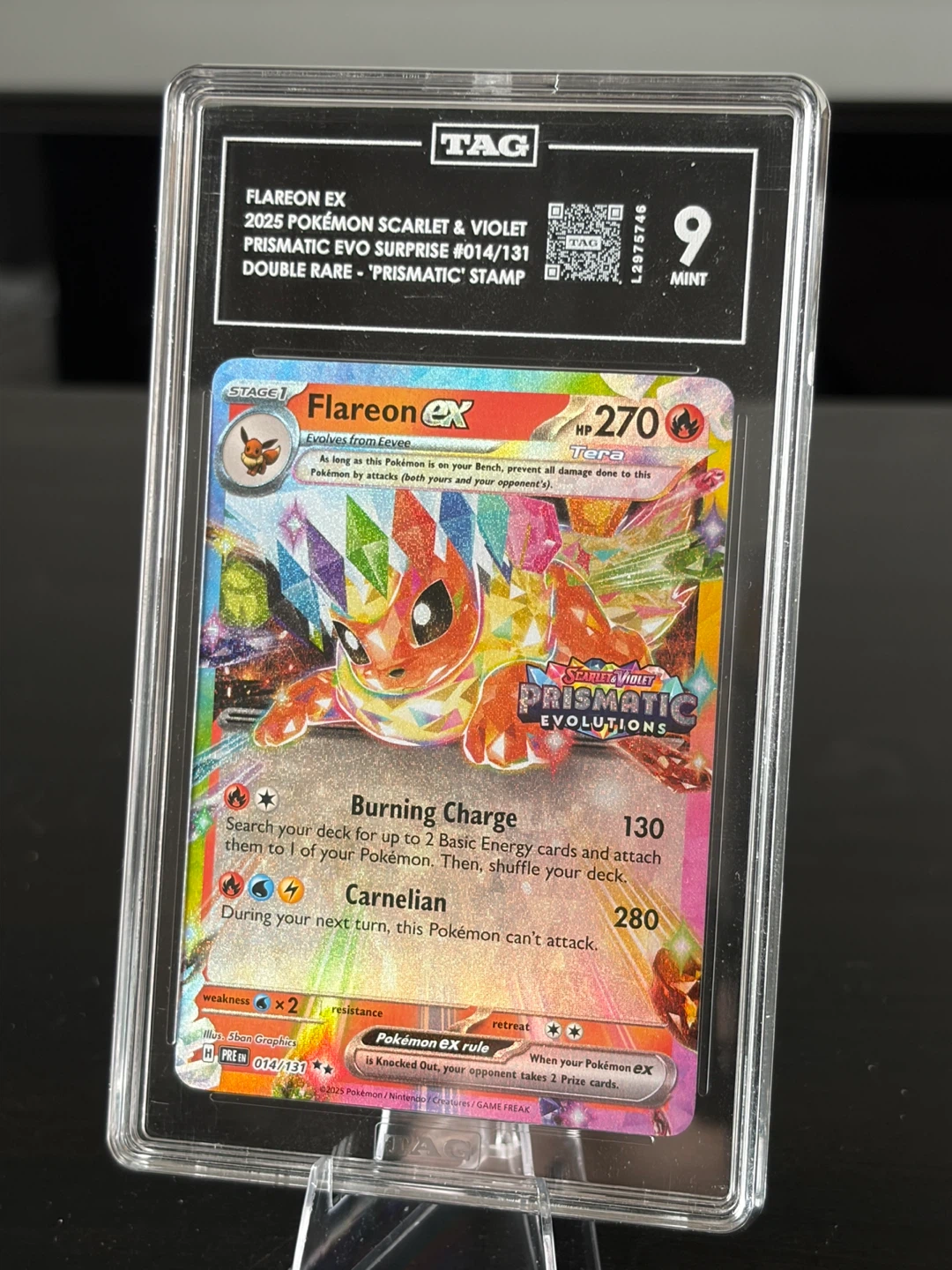 2025 Pokémon Flareon ex Graded 9 Mint
