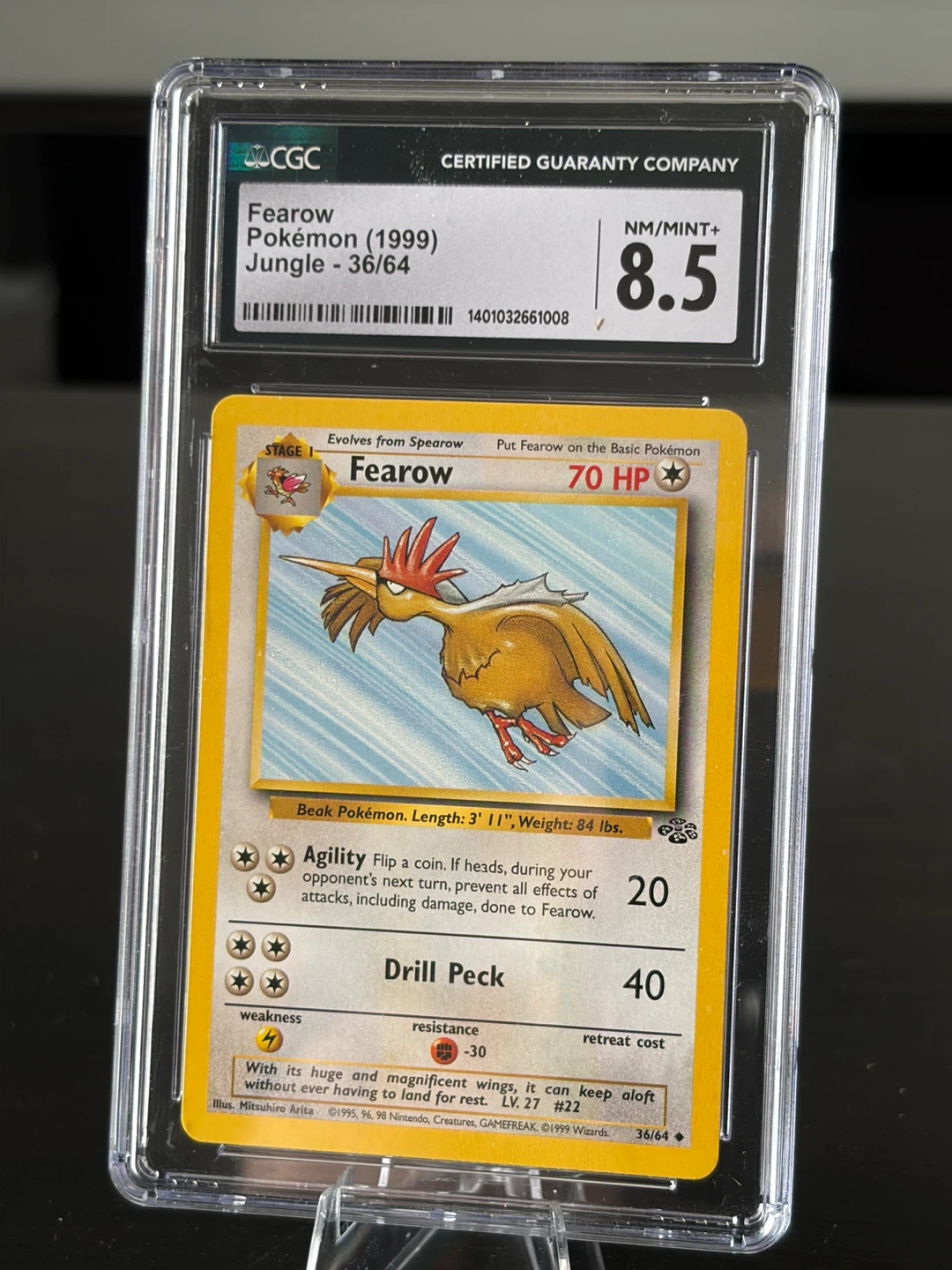 CGC 8.5 Fearow 36/64 Pokémon Jungle 1999 Graded Card