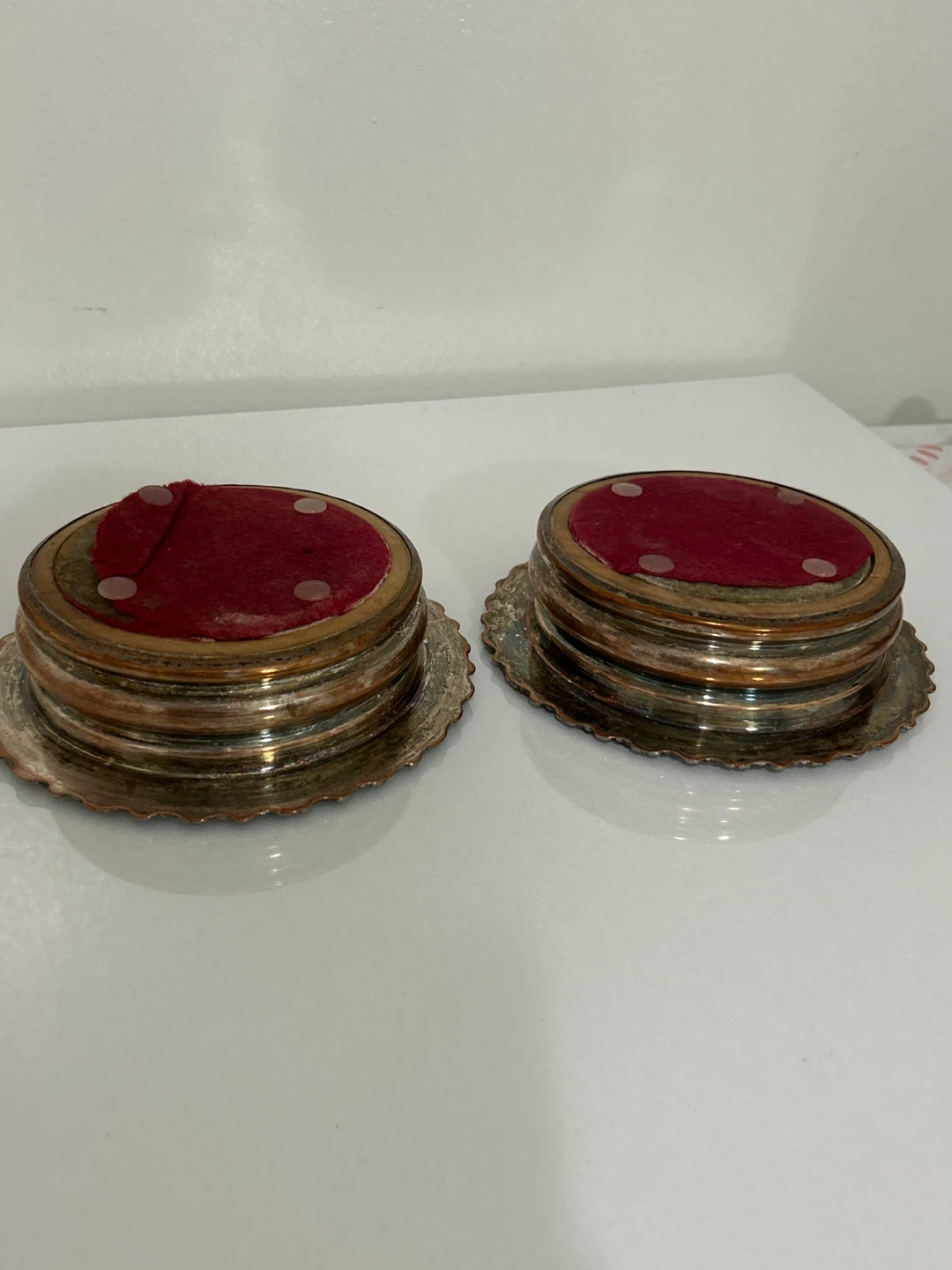 Antique Victorian Silver Plated Wine Coasters Bottle Holders - photo 4