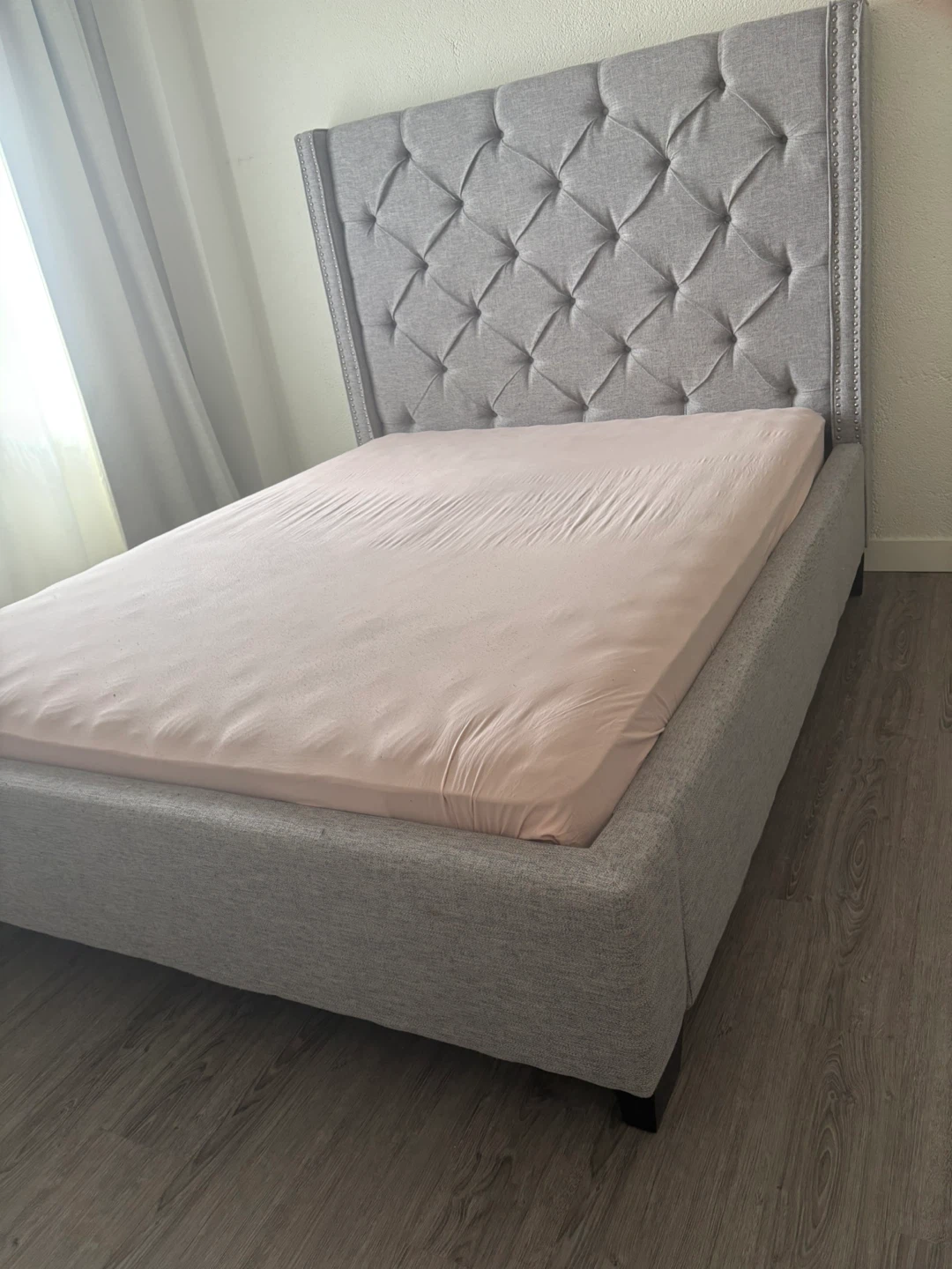 Grey Upholstered Bed Frame- Queen size - photo 2