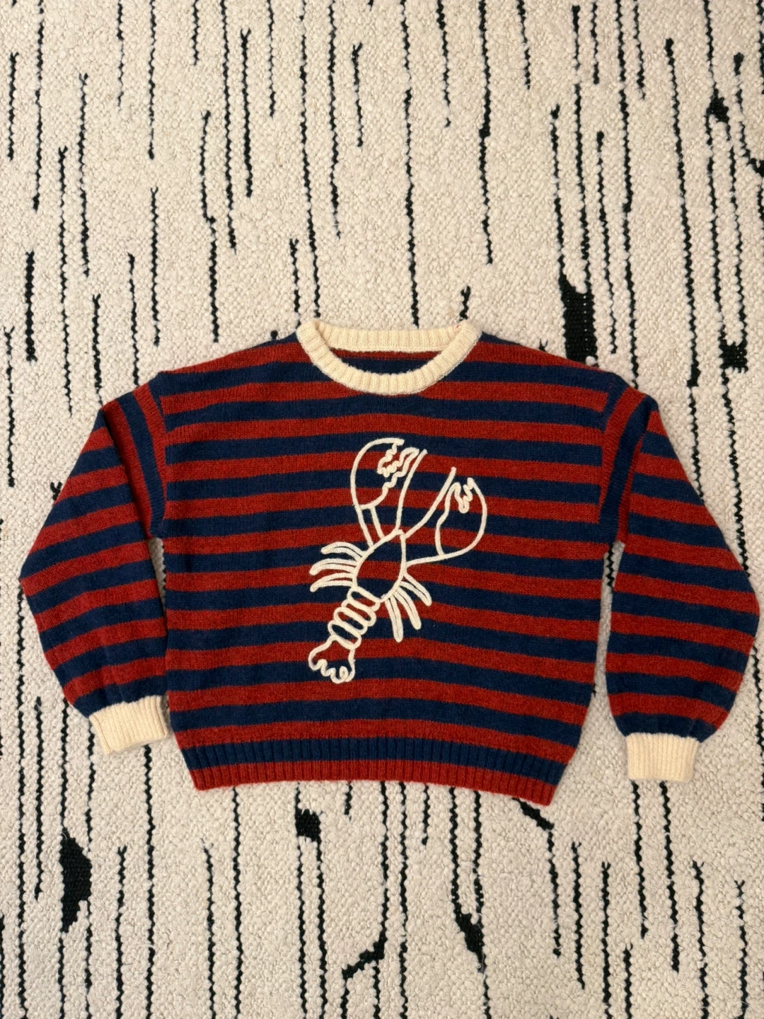 Striped Lobster Sweater - Red/Navy