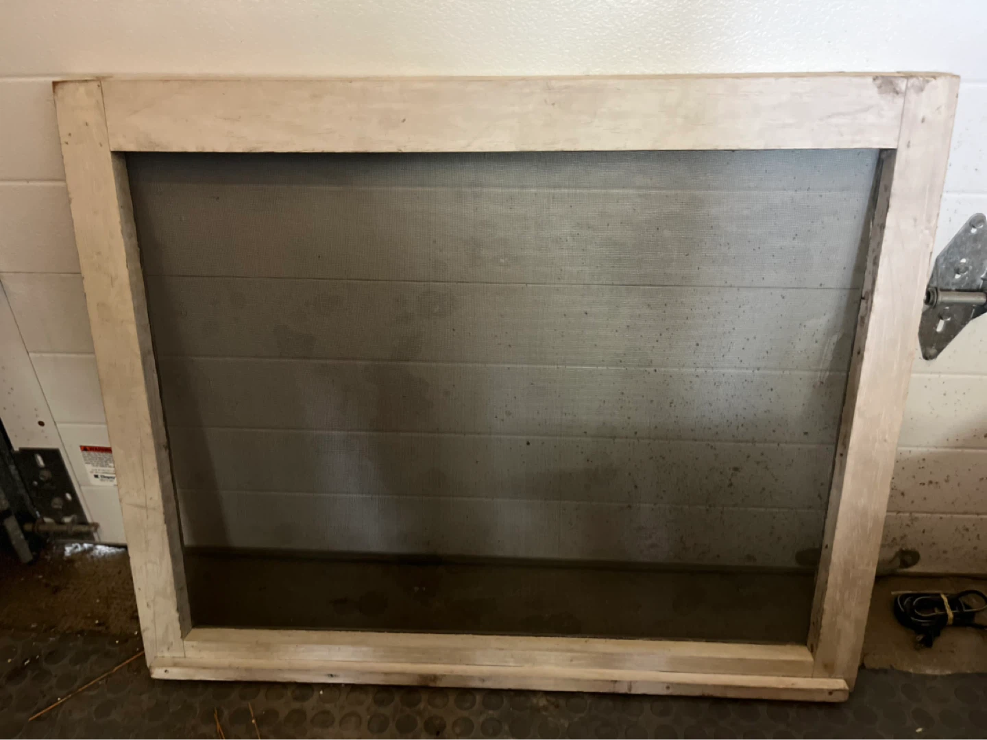 Wooden framed screen window antique