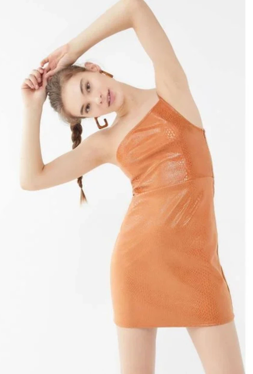 Urban Outfitters Orange Snake Print Mini Dress S/P