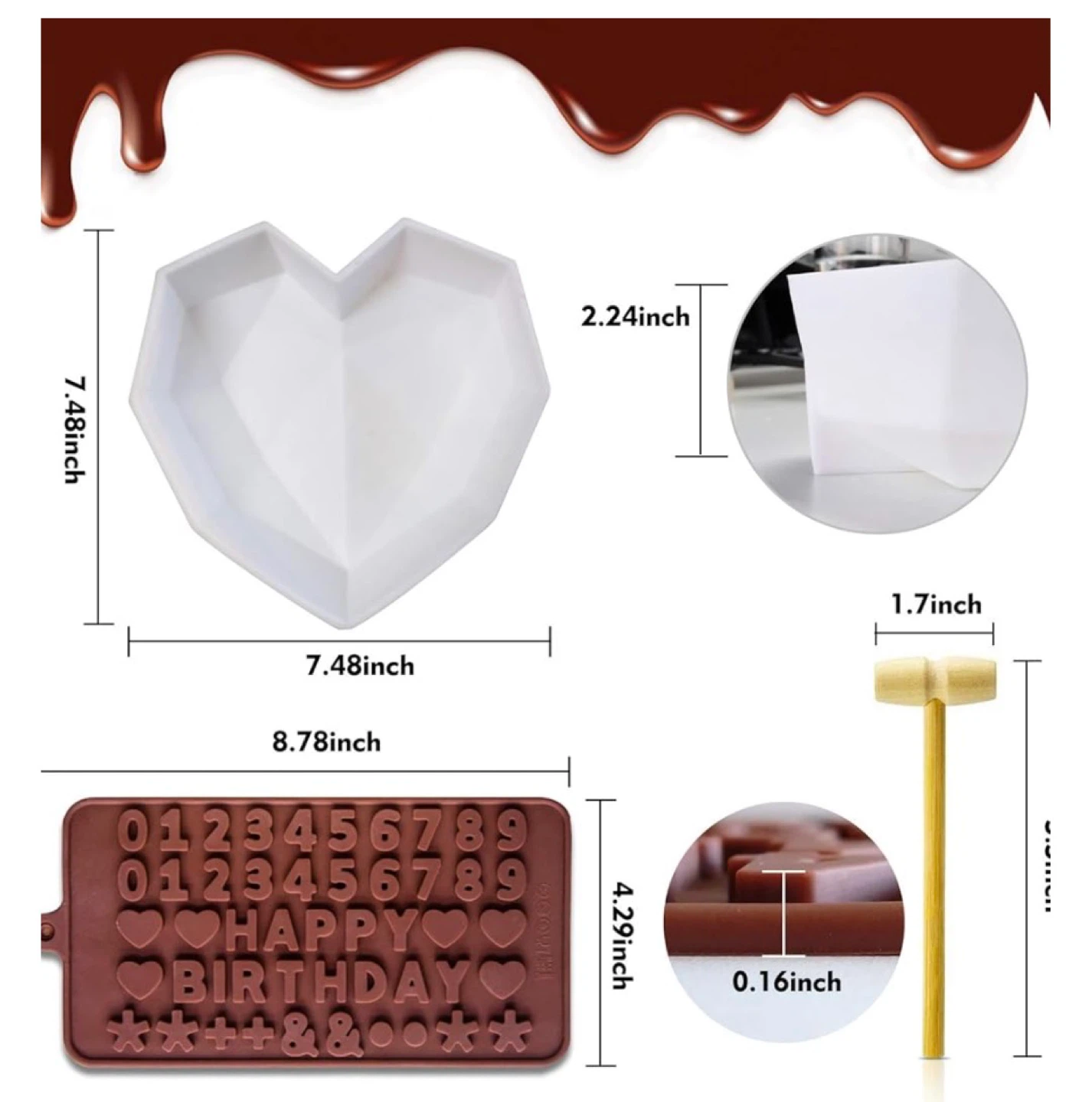 Heart Shaped Chocolate Mold Kit with Letter & Number Molds - photo 2