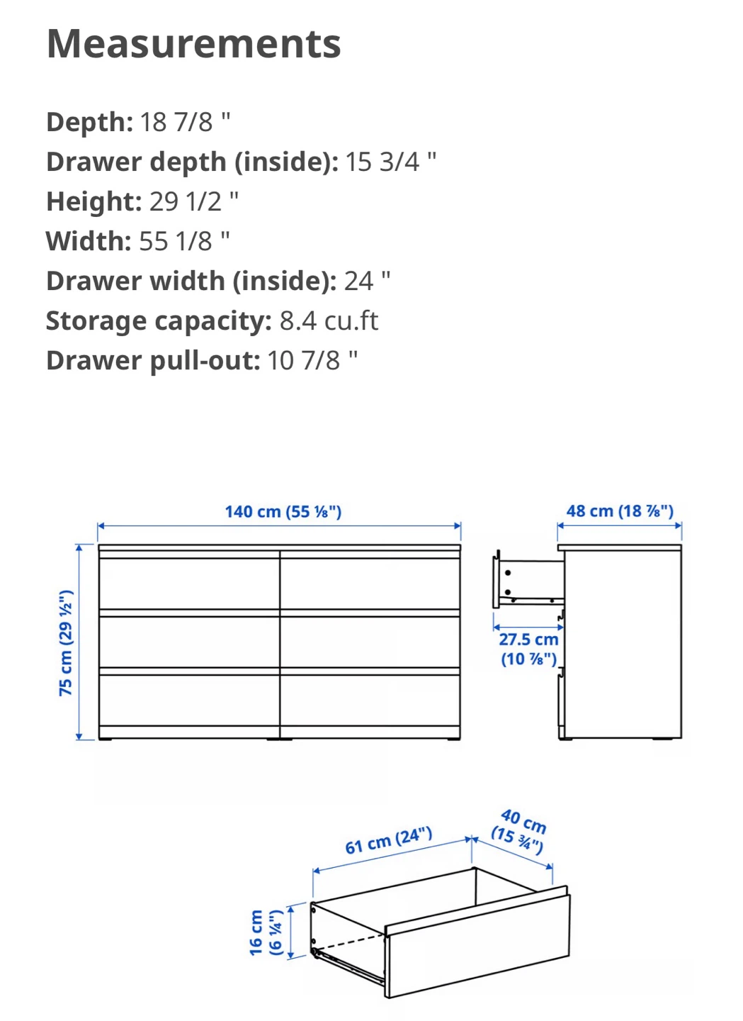 6-Drawer Dresser - Light Oak - photo 3