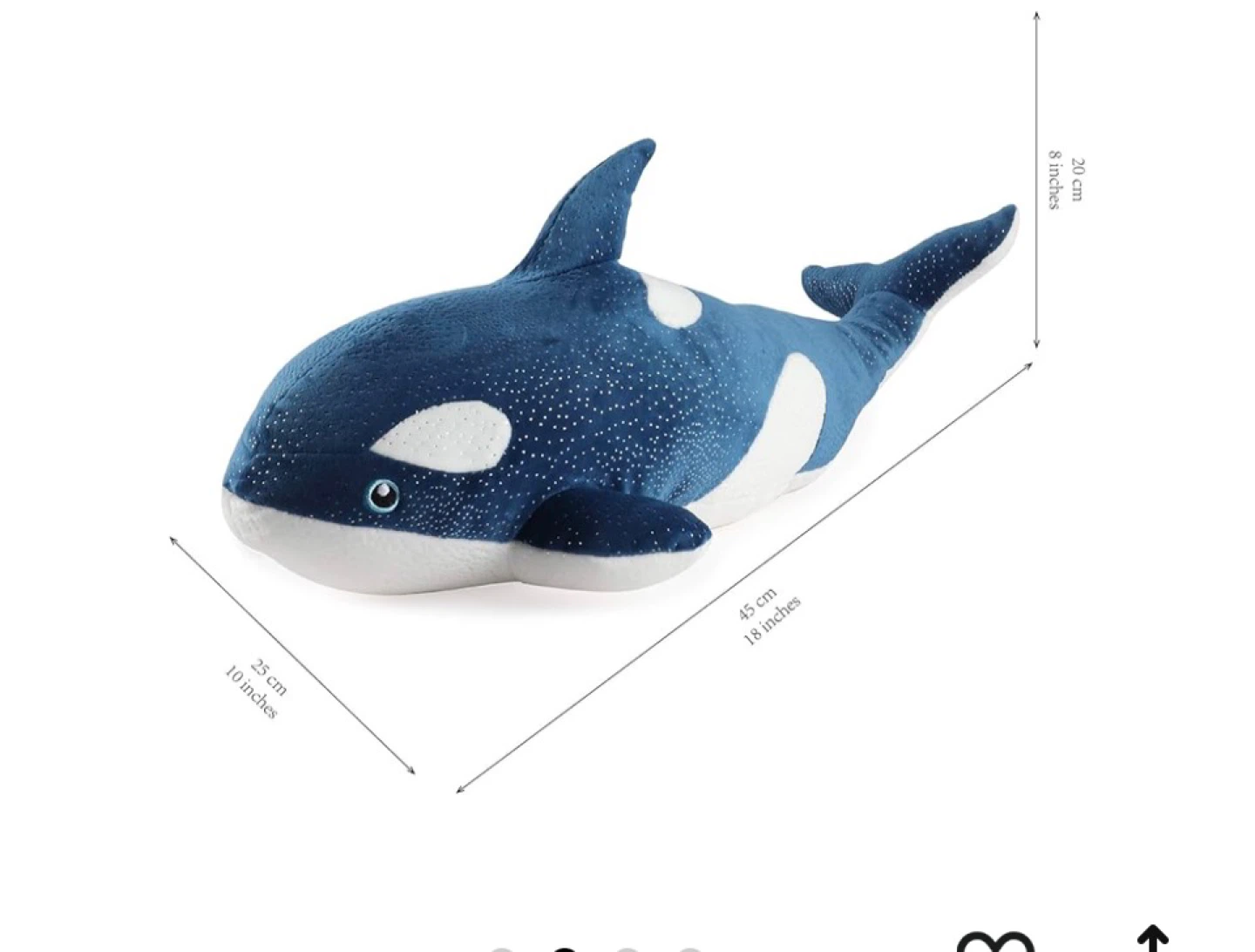 Blue Orca Killer Whale Plush Toy - photo 2