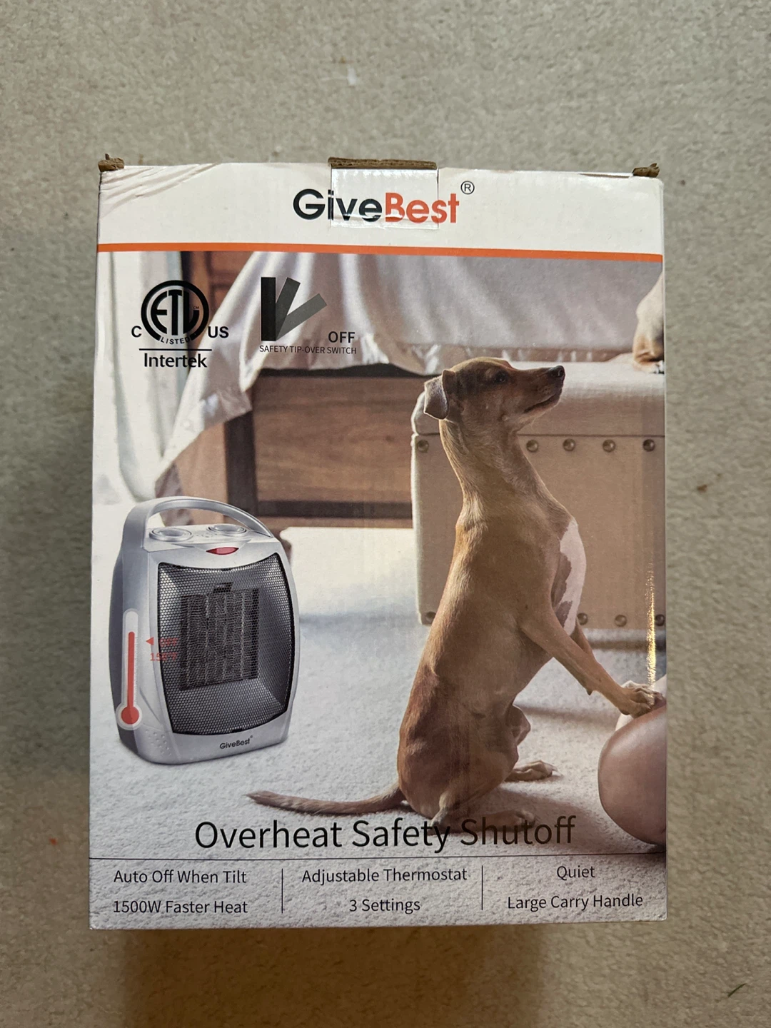 GiveBest Ceramic Heater 1500W Portable Indoor Use