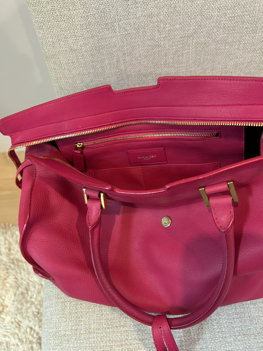 Saint Laurent Pink Leather Sac De Jour Bag - photo 3
