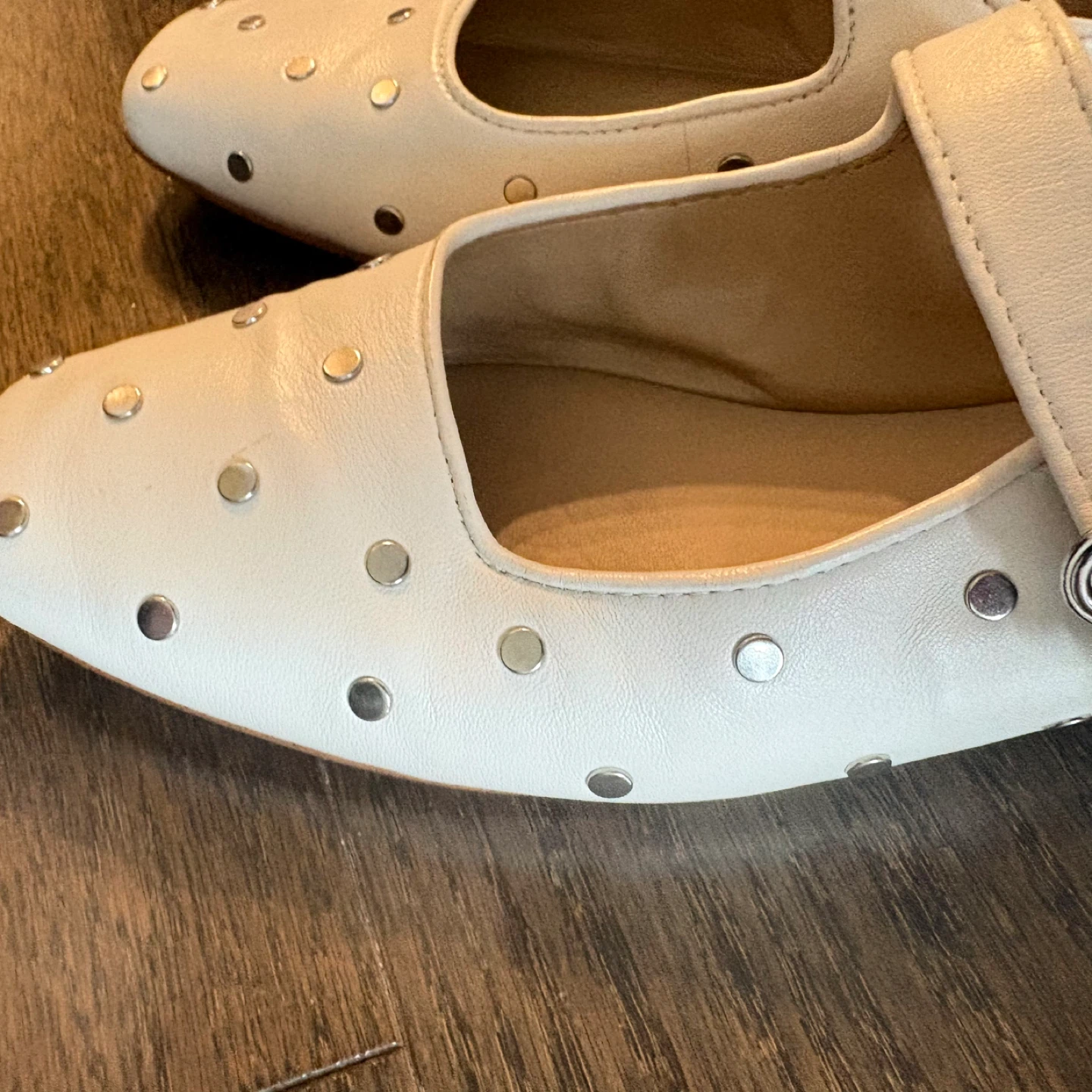 Sam Edelman White Studded Mary Jane Flats Size 9.5 - photo 3