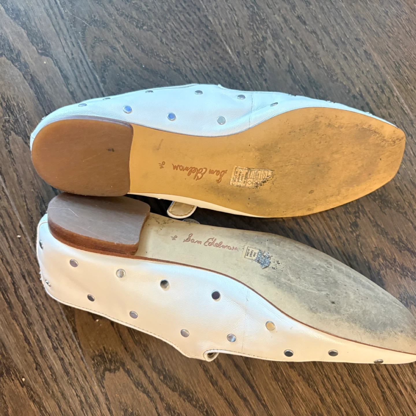 Sam Edelman White Studded Mary Jane Flats Size 9.5 - photo 2