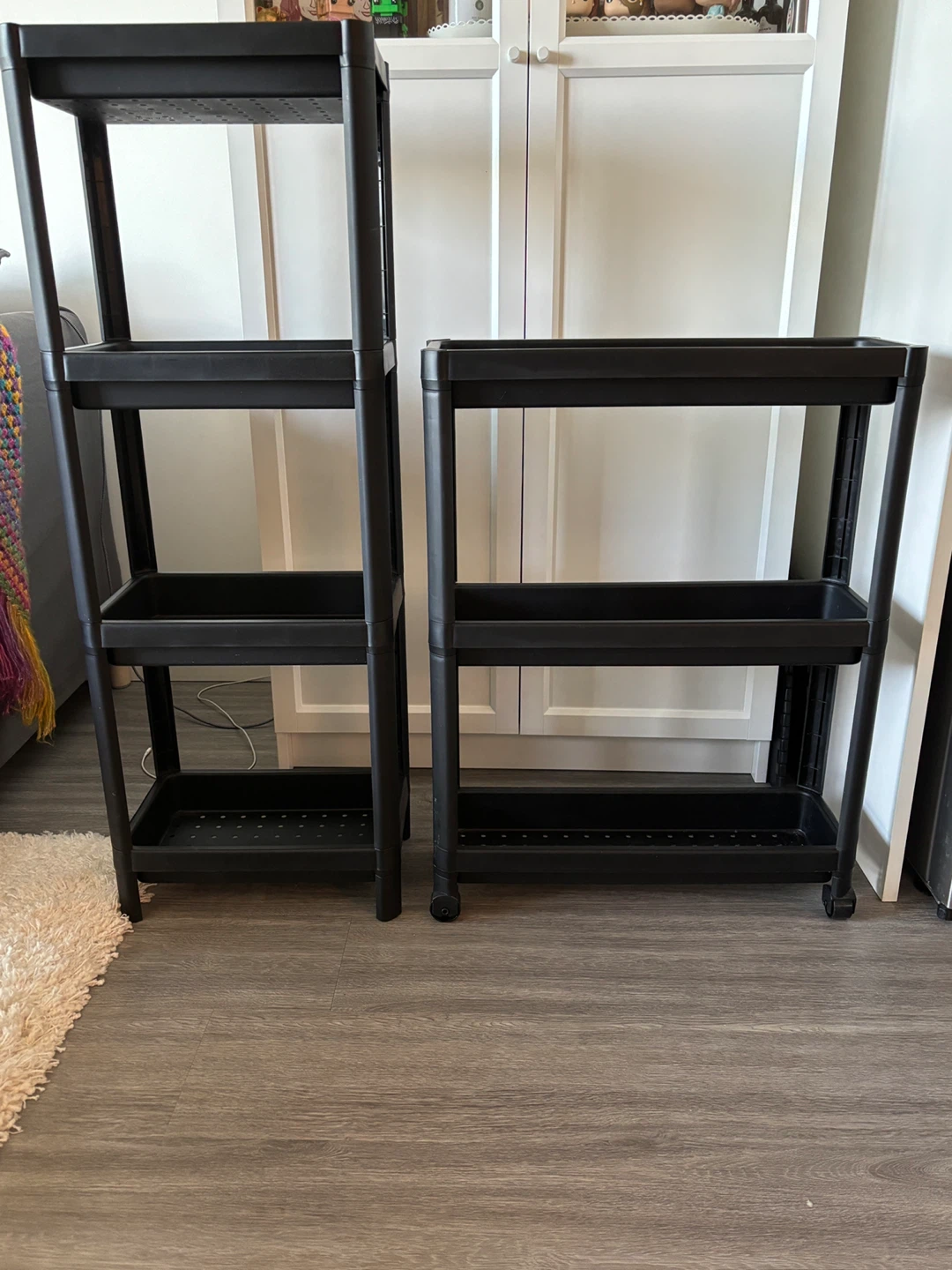 2 black IKEA carts