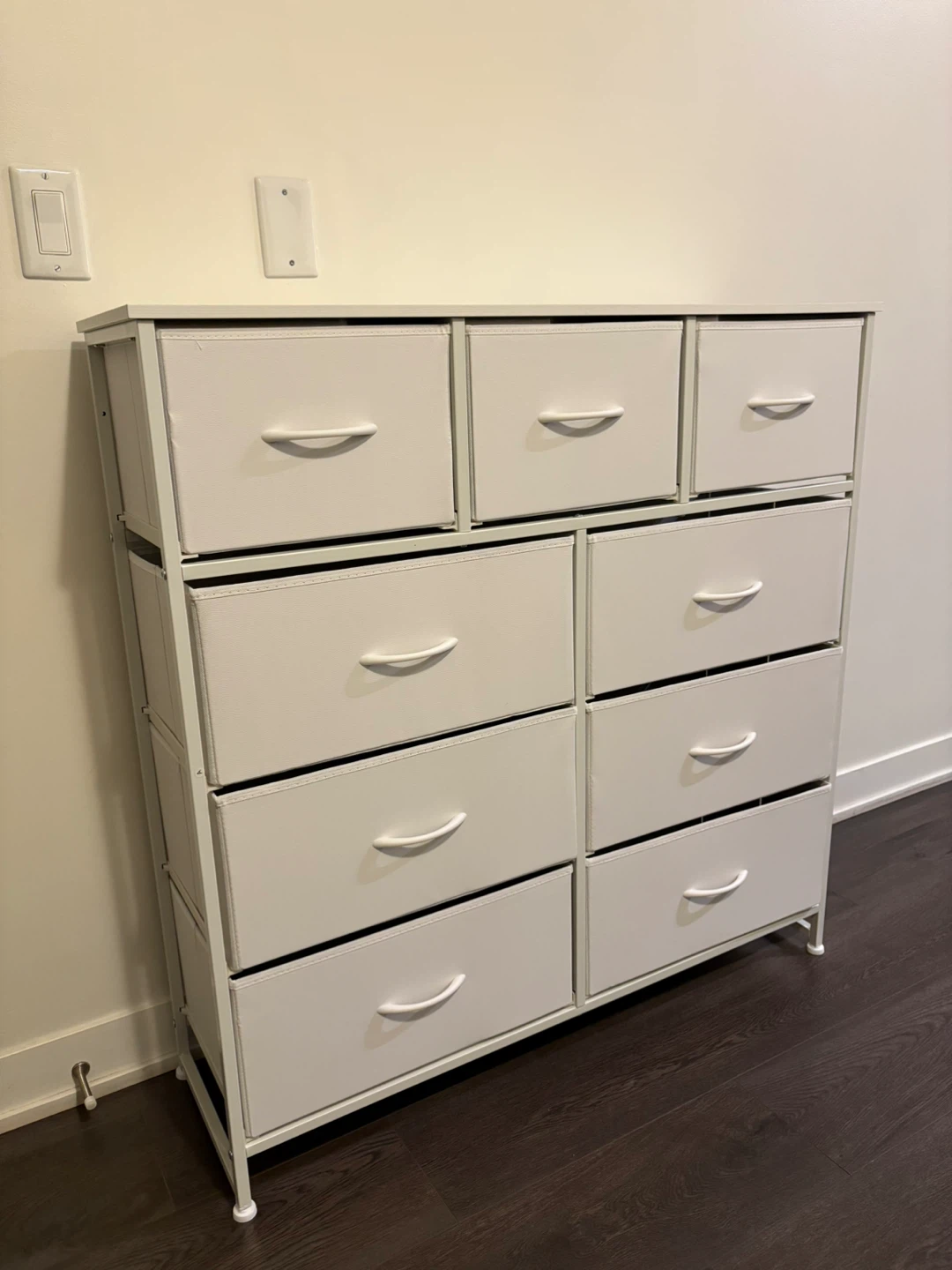 White 9-Drawer Fabric Dresser - photo 2