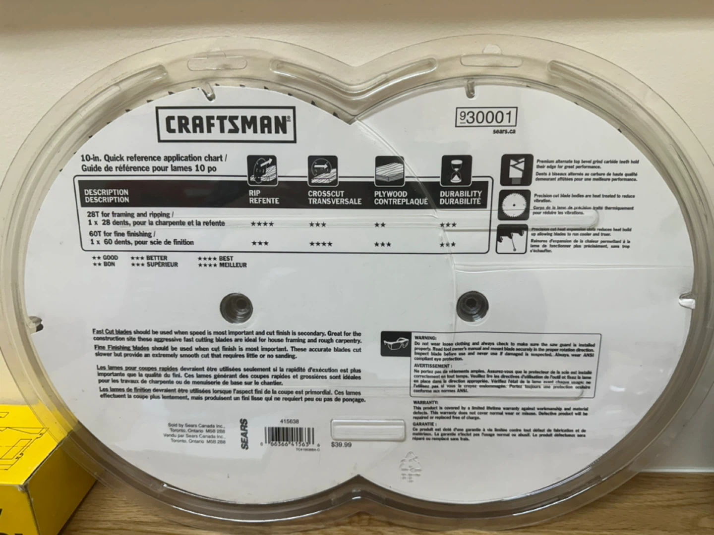 Craftsman 10-in. 2 Pack Carbide Tooth Saw Blades - photo 2