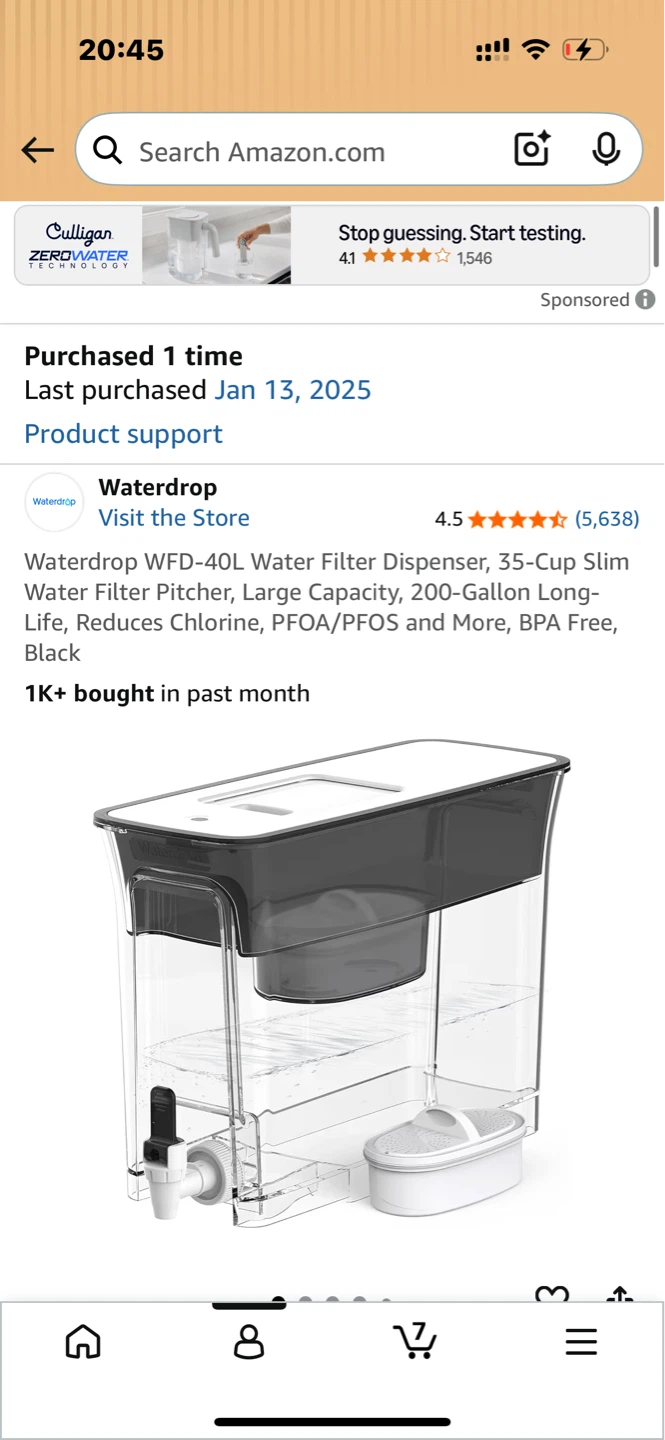Waterdrop 35-Cup/40L Water Filter Dispenser - photo 4