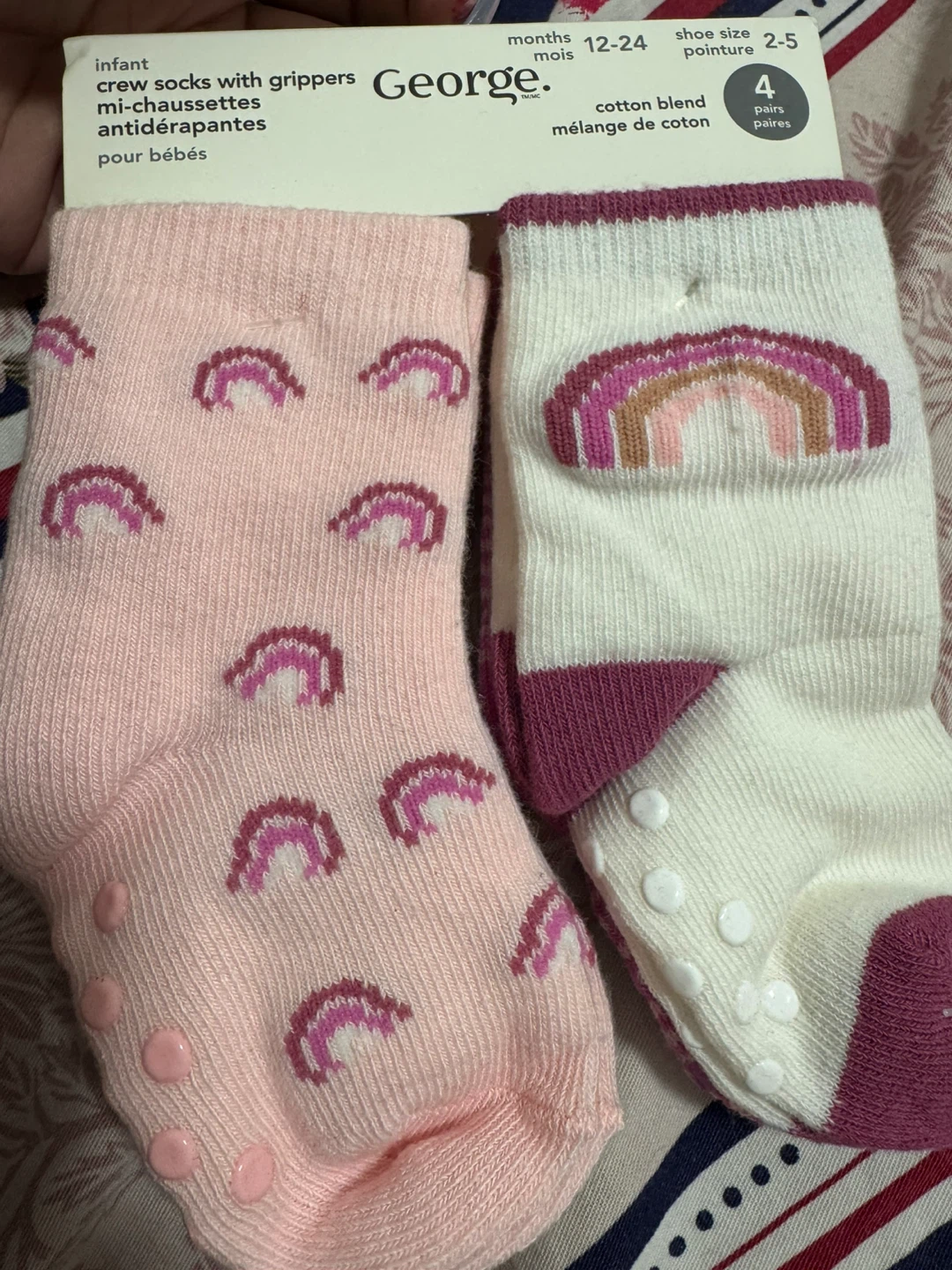 George Infant Crew Socks with Grippers (12-24 Months) - photo 3