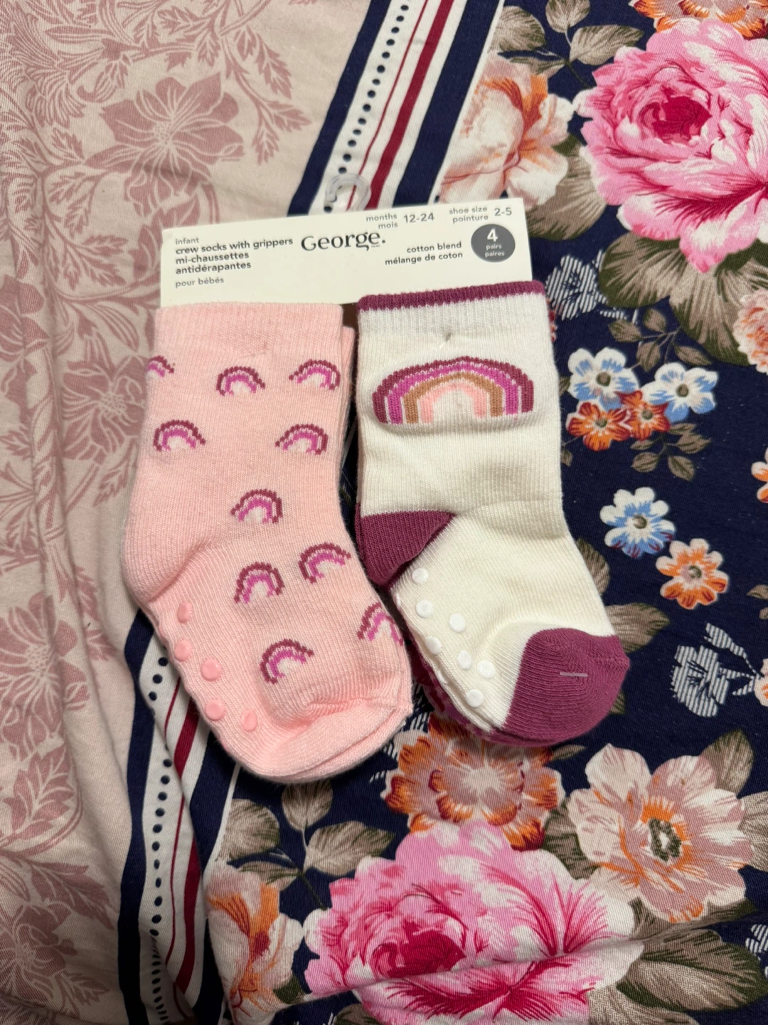 George Infant Crew Socks with Grippers (12-24 Months) - photo 2