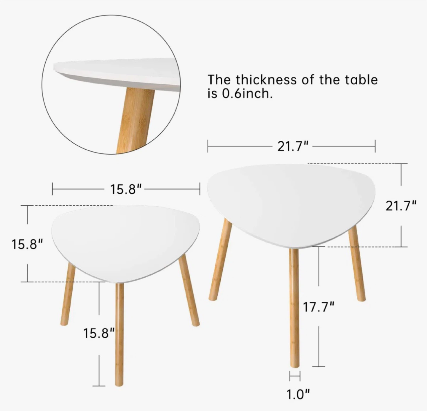 Set of 2 White Nesting Accent Tables - photo 4