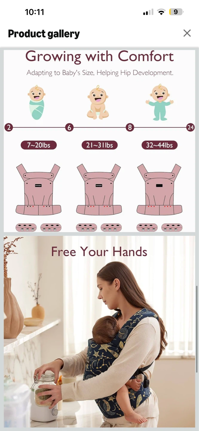 Momcozy Baby Carrier Newborn to Toddler - Starry Sky - photo 4