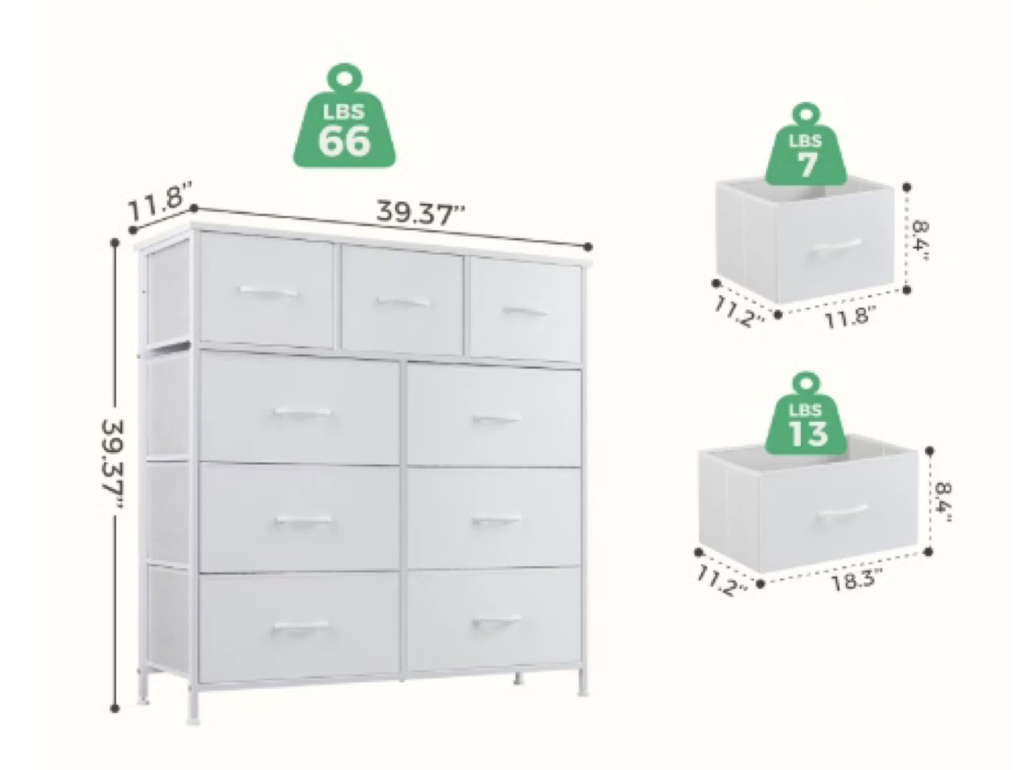 White Fabric Organizer - photo 3