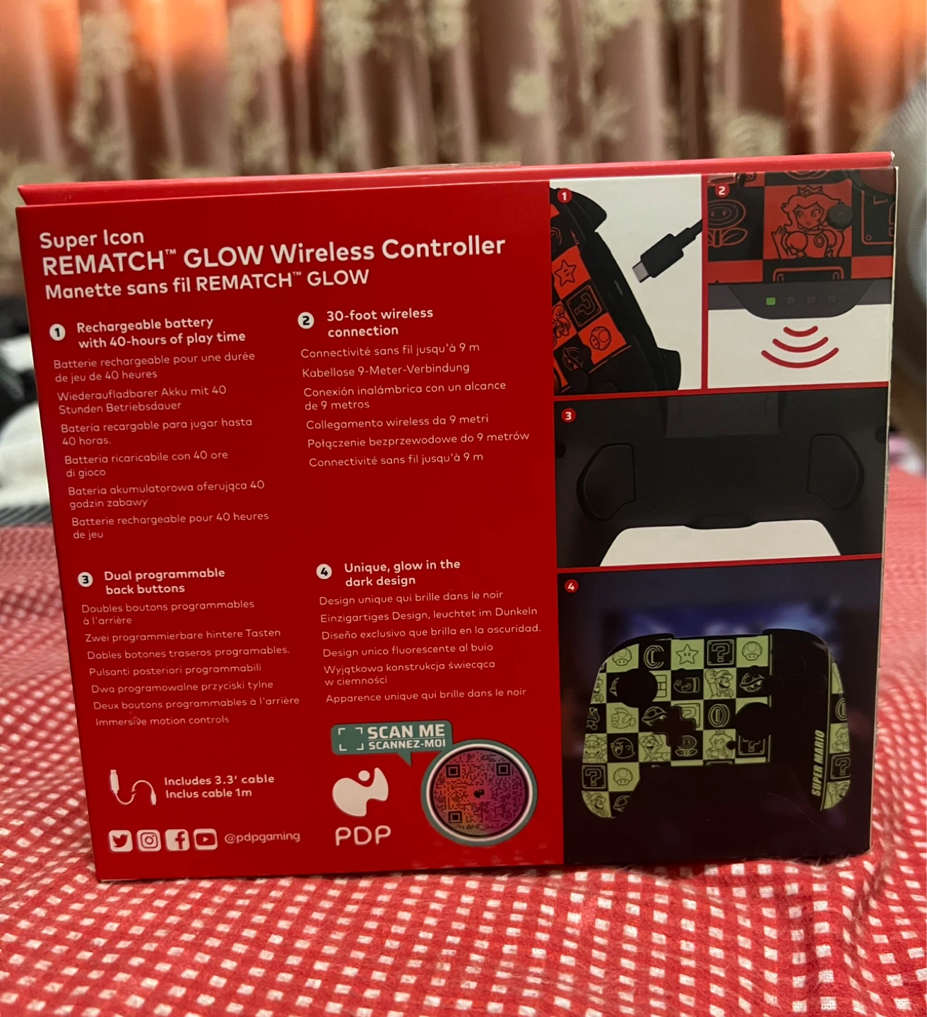 PDP REMATCH GLOW Wireless Controller - Super Mario