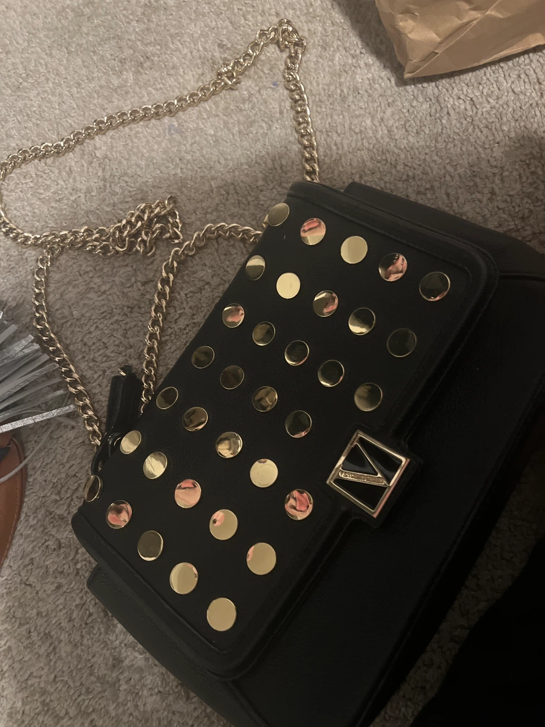 Victoria's Secret Black Studded Crossbody Purse
