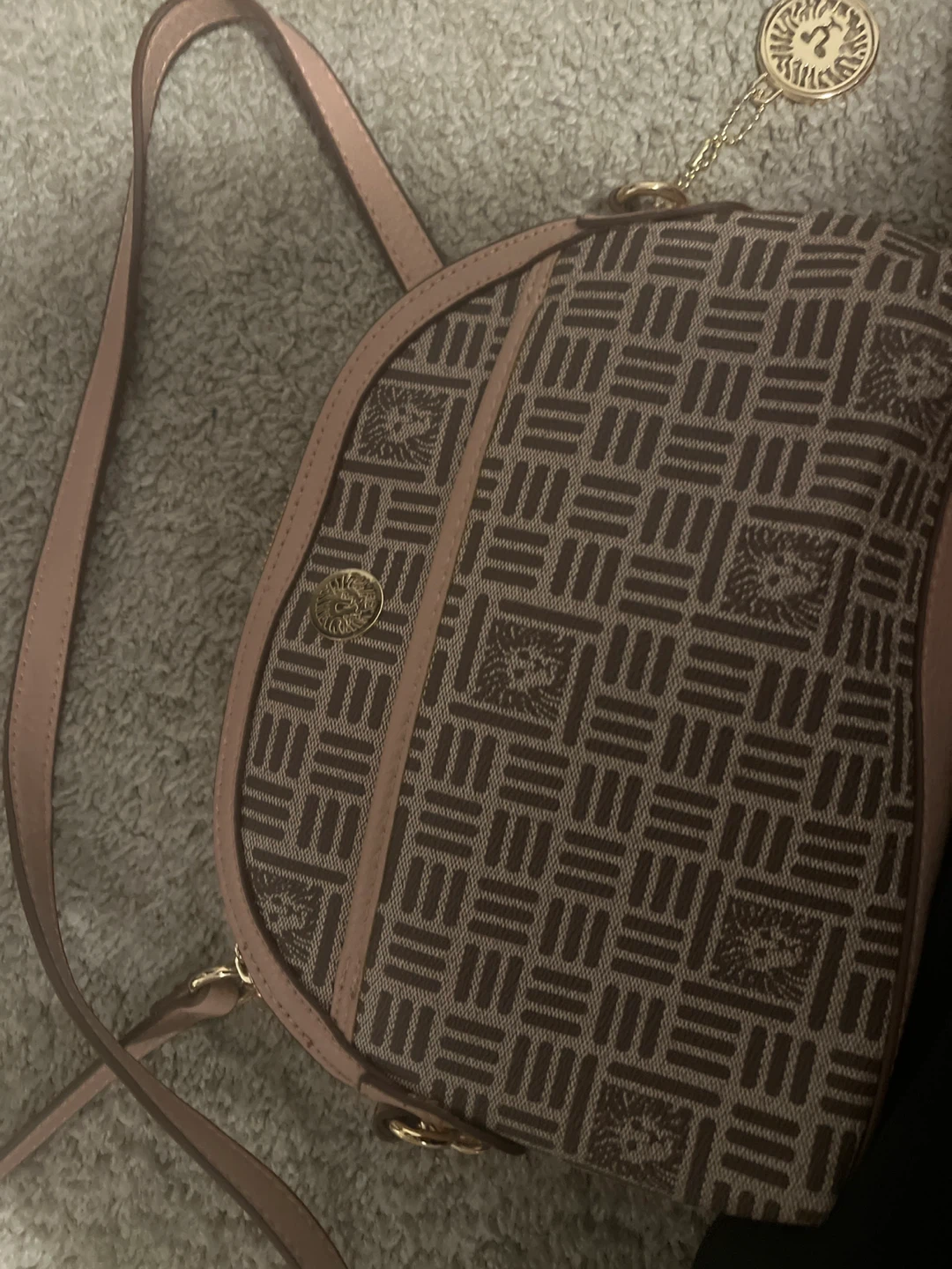 Anne Klein Logo Print Dome Crossbody Bag