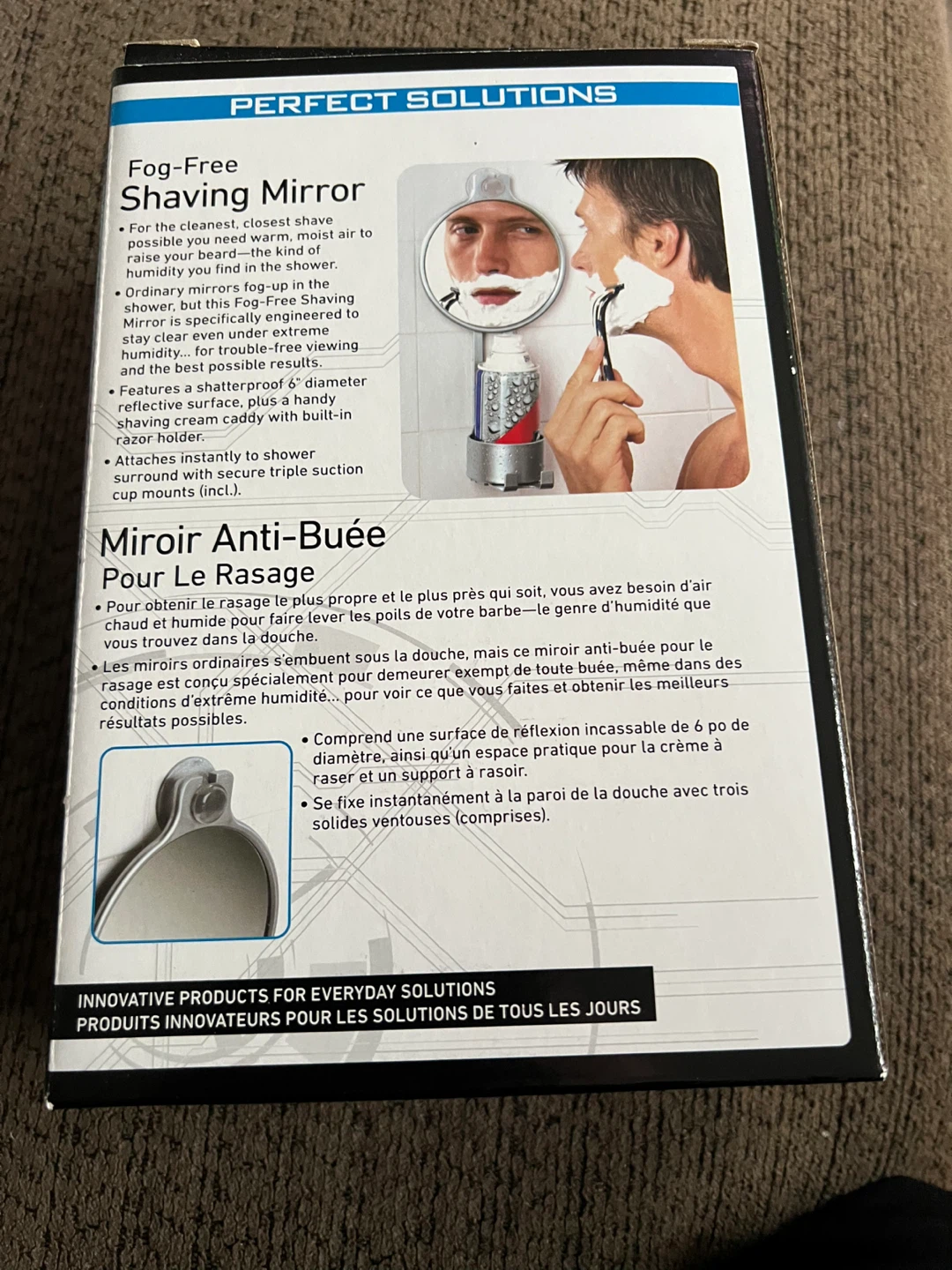 Perfect Solutions Fog-Free Shower Shaving Mirror Razor Holder - photo 3