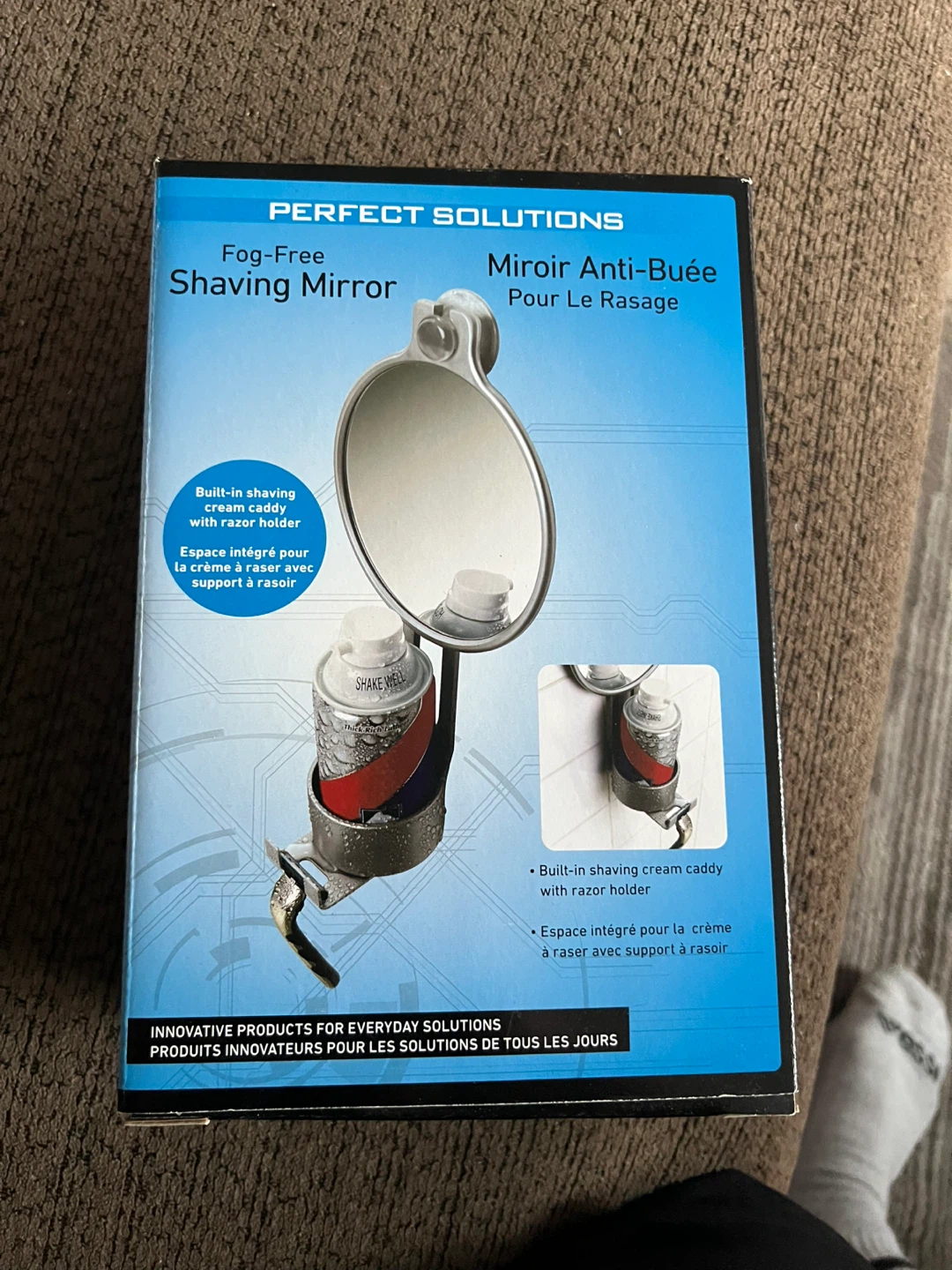 Perfect Solutions Fog-Free Shower Shaving Mirror Razor Holder