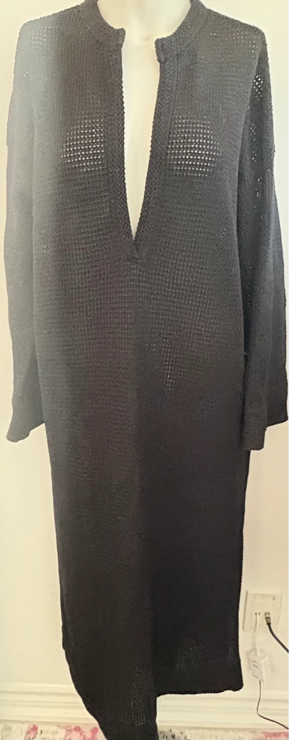 H&M Black Knit Midi Dress