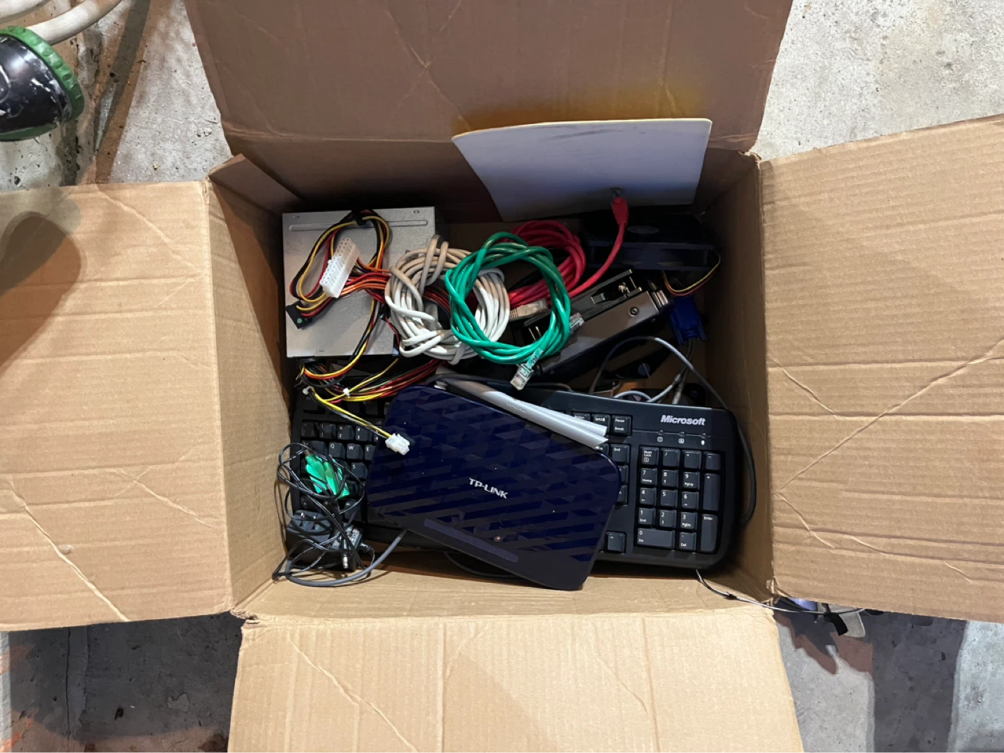 A box of ancient computer components