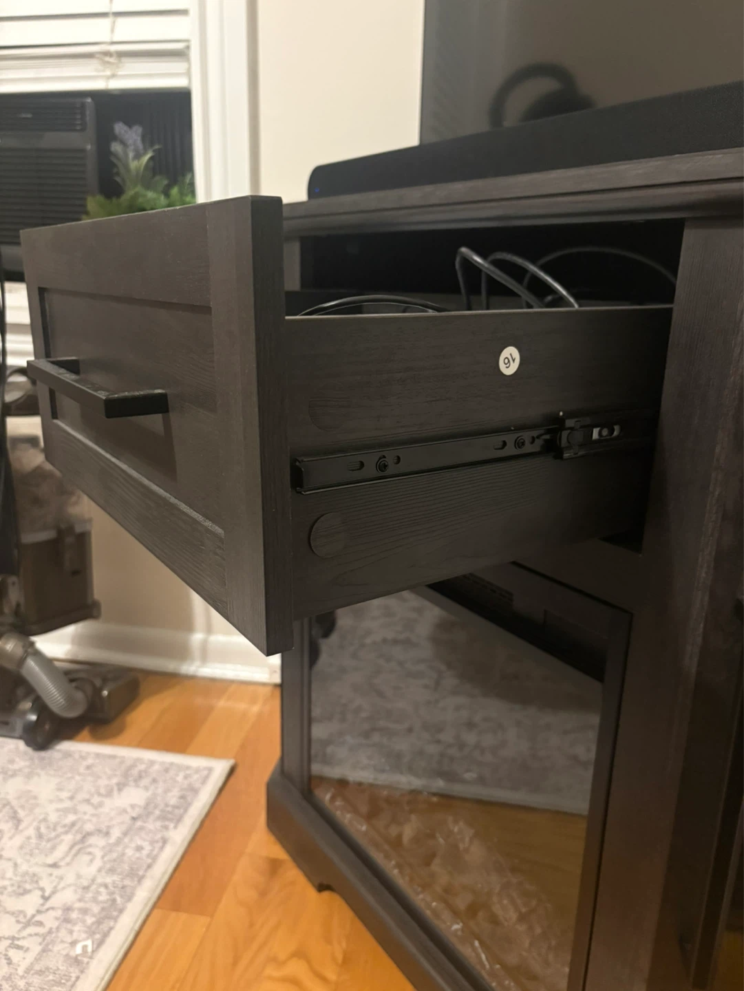 Dark Wood TV Stand with Electric Fireplace - photo 4