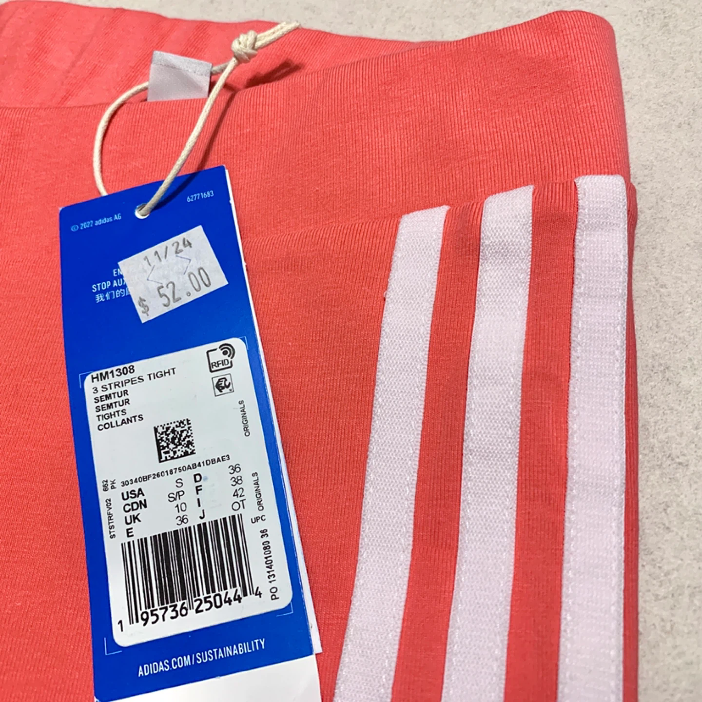 Adidas Womens/Youth Girls 3-Stripes Leggings/Tights NEW - photo 5