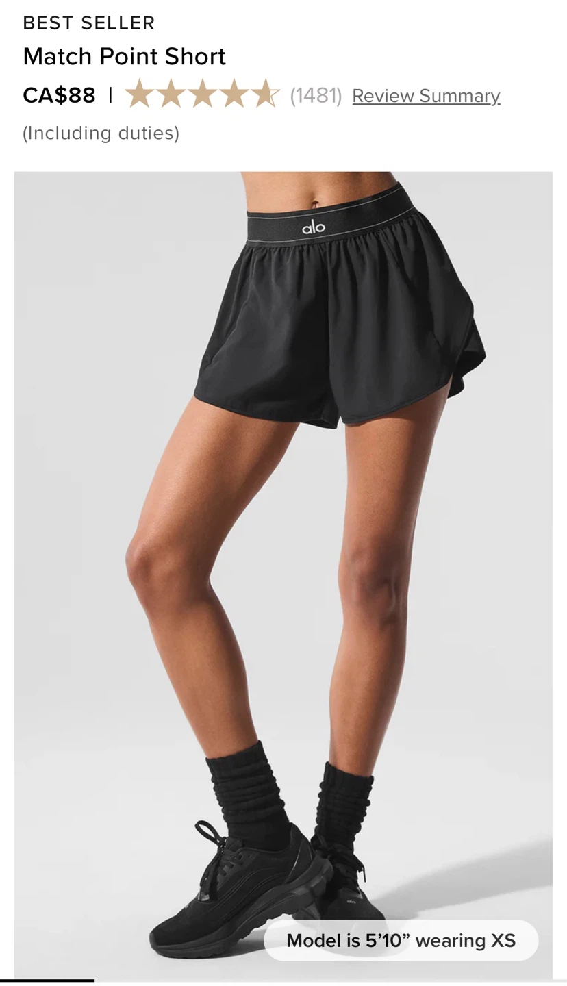 Alo Yoga Match Point Shorts - Black & Navy - photo 3
