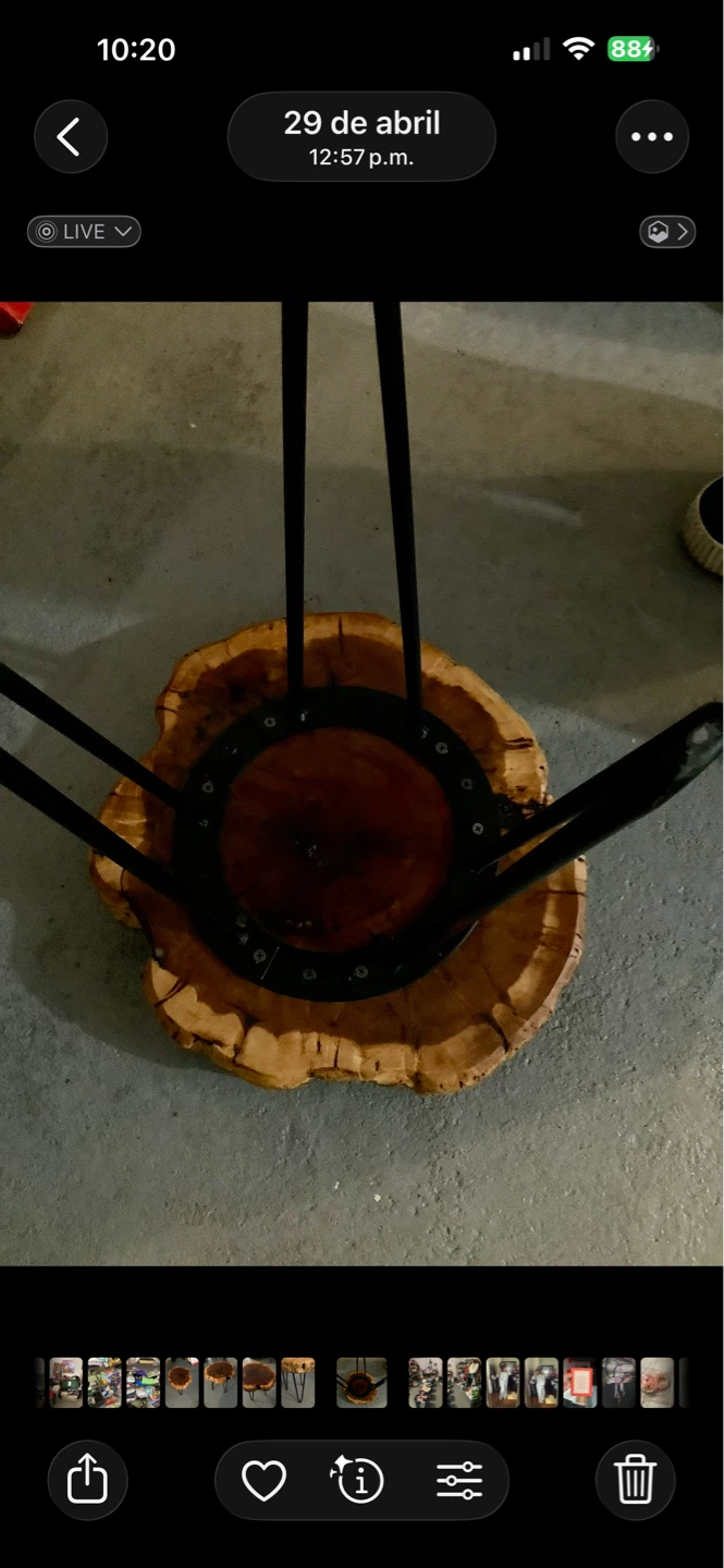Live Edge Wood Slice Coffee Table with Metal Legs - photo 4