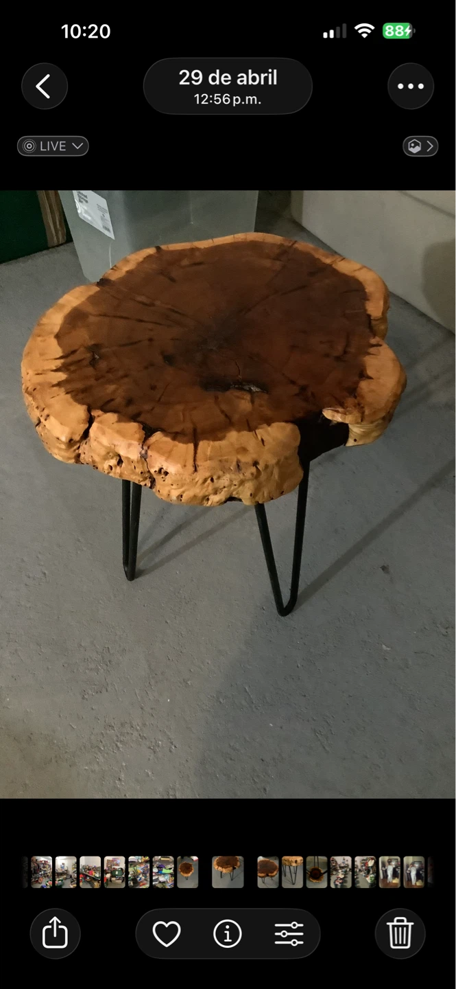 Live Edge Wood Slice Coffee Table with Metal Legs - photo 2