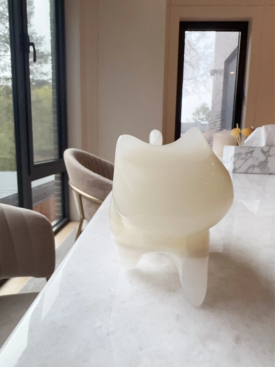 Onyx or Jade natural stone Cat Figurine- 3 color - photo 3