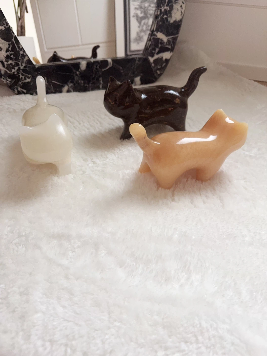 Onyx or Jade natural stone Cat Figurine- 3 color - photo 5