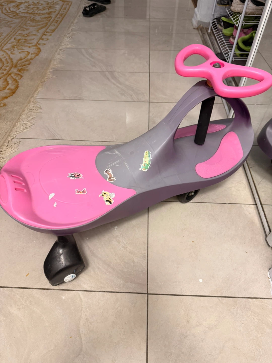 Pink and Grey Ride-On Toy Car