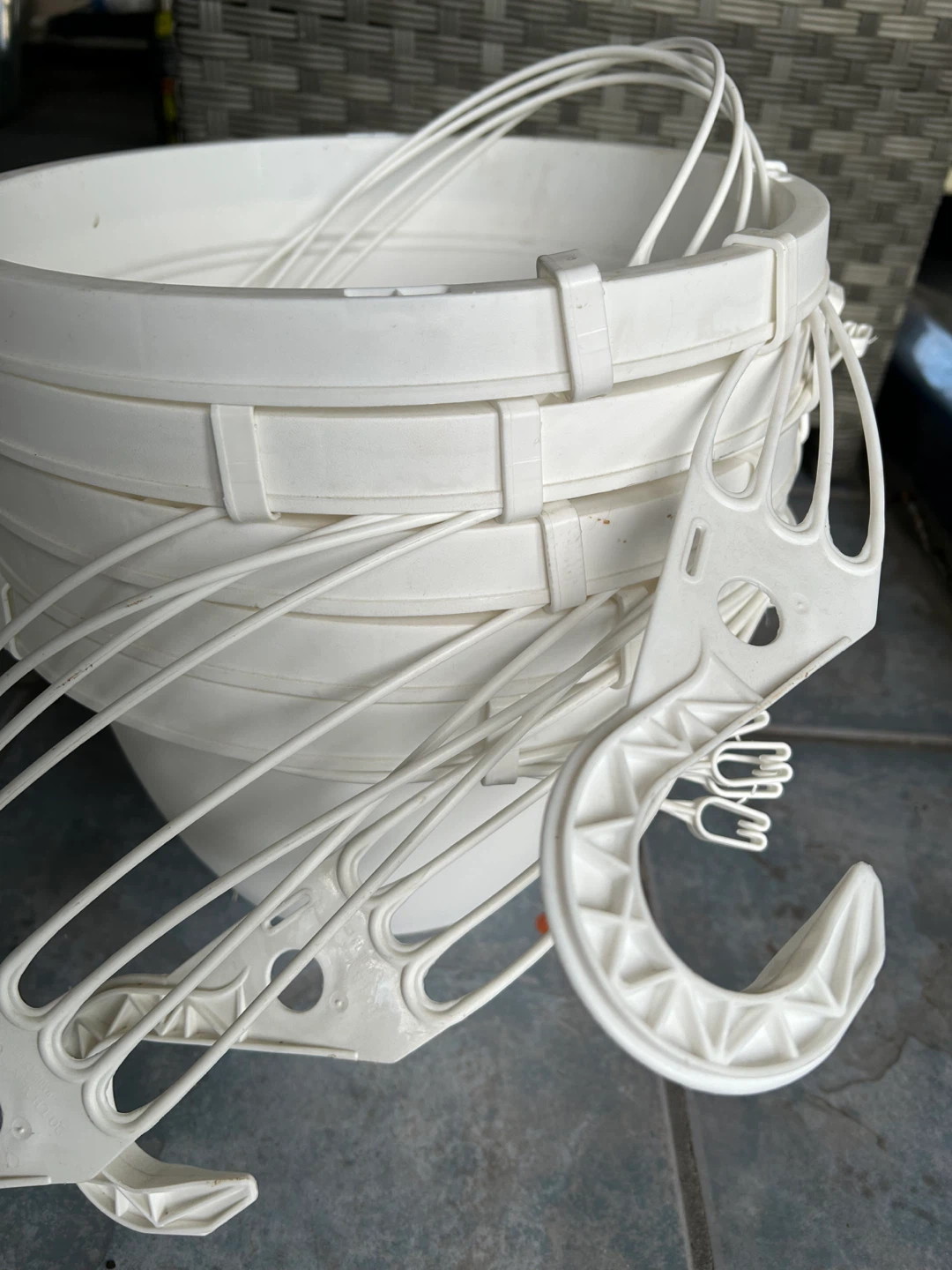 White Self-Watering Hanging Planter - photo 2