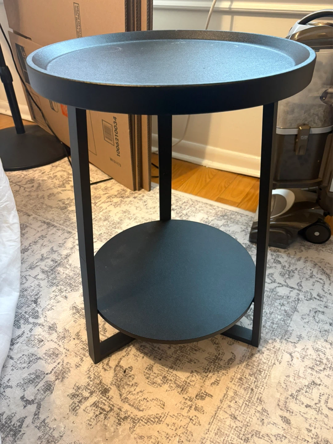 Round Side Table with Two Tiers