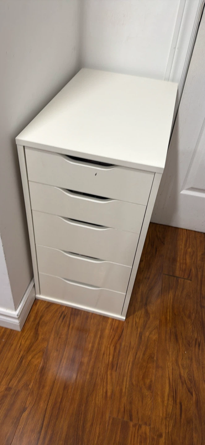 White Alex 5-Drawer Filing Cabinet - photo 2