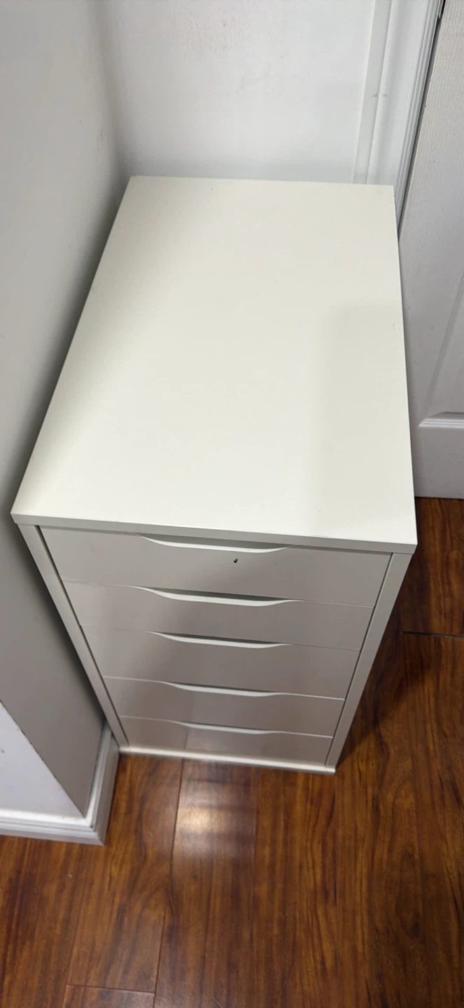 White Alex 5-Drawer Filing Cabinet - photo 3