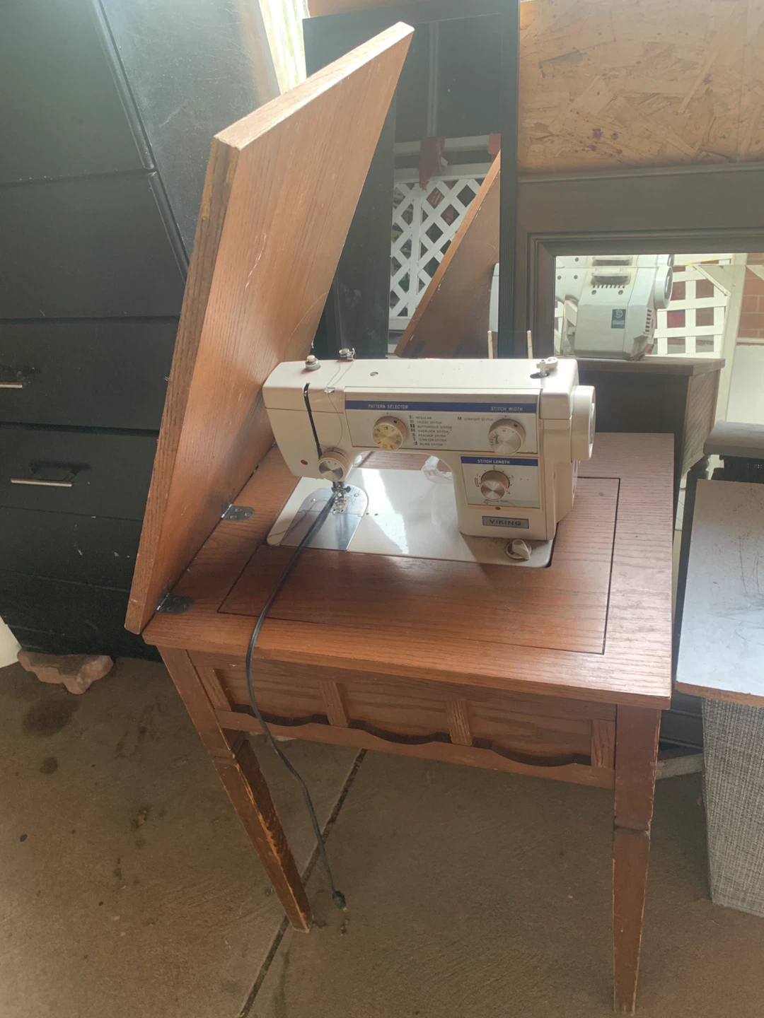 Viking Sewing Machine with Cabinet