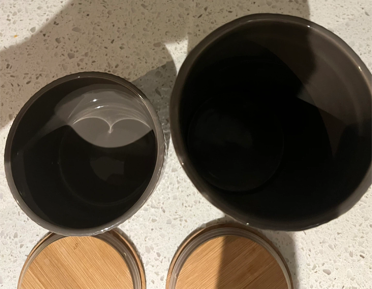 Set of 2 Ceramic Storage Canisters with Bamboo Lids - photo 3